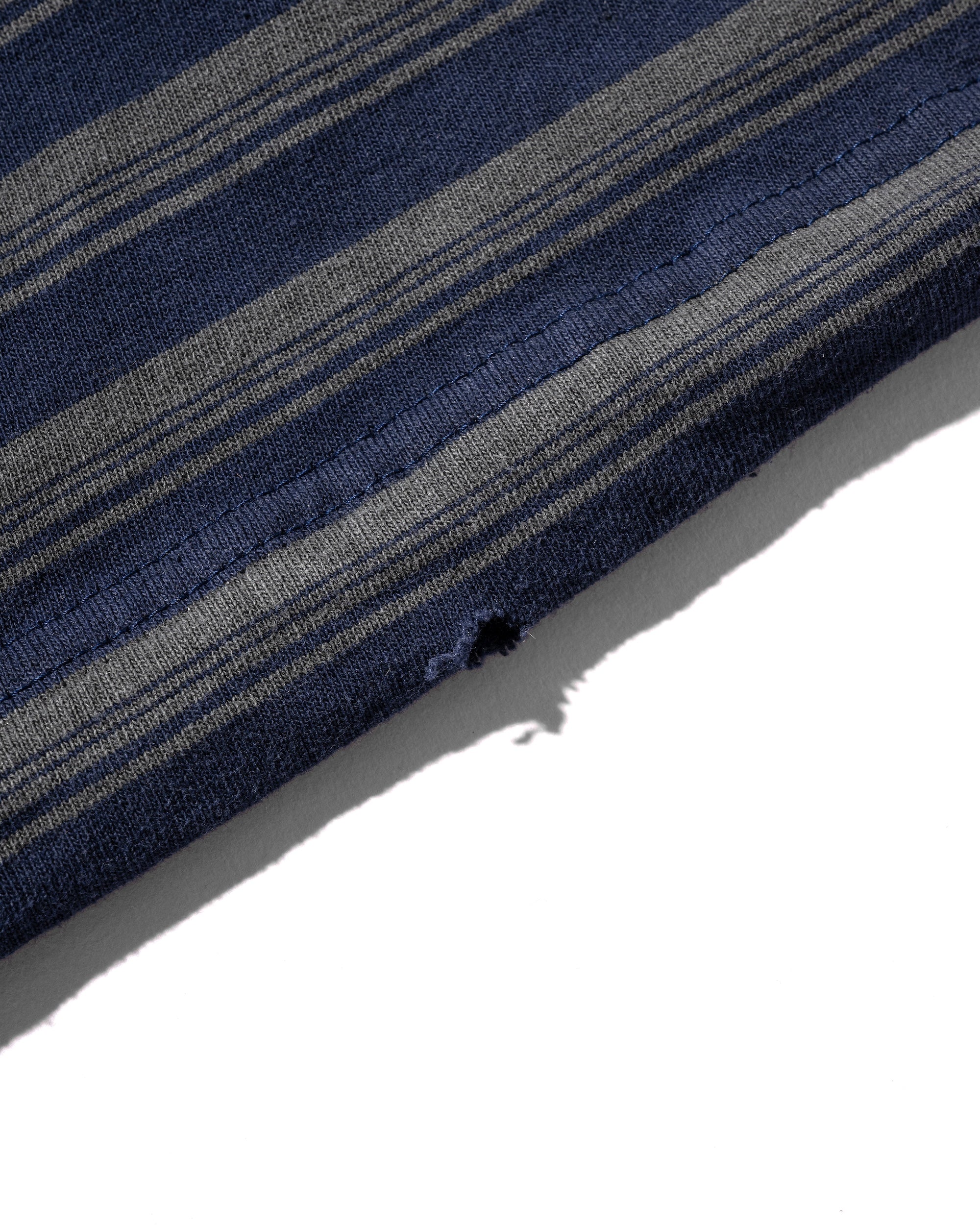 【10.8 WED 20:00- IN STOCK】PIGMENT DYED MULTI STRIPED L/S T-SHIRT WITH DRAWSTRINGS