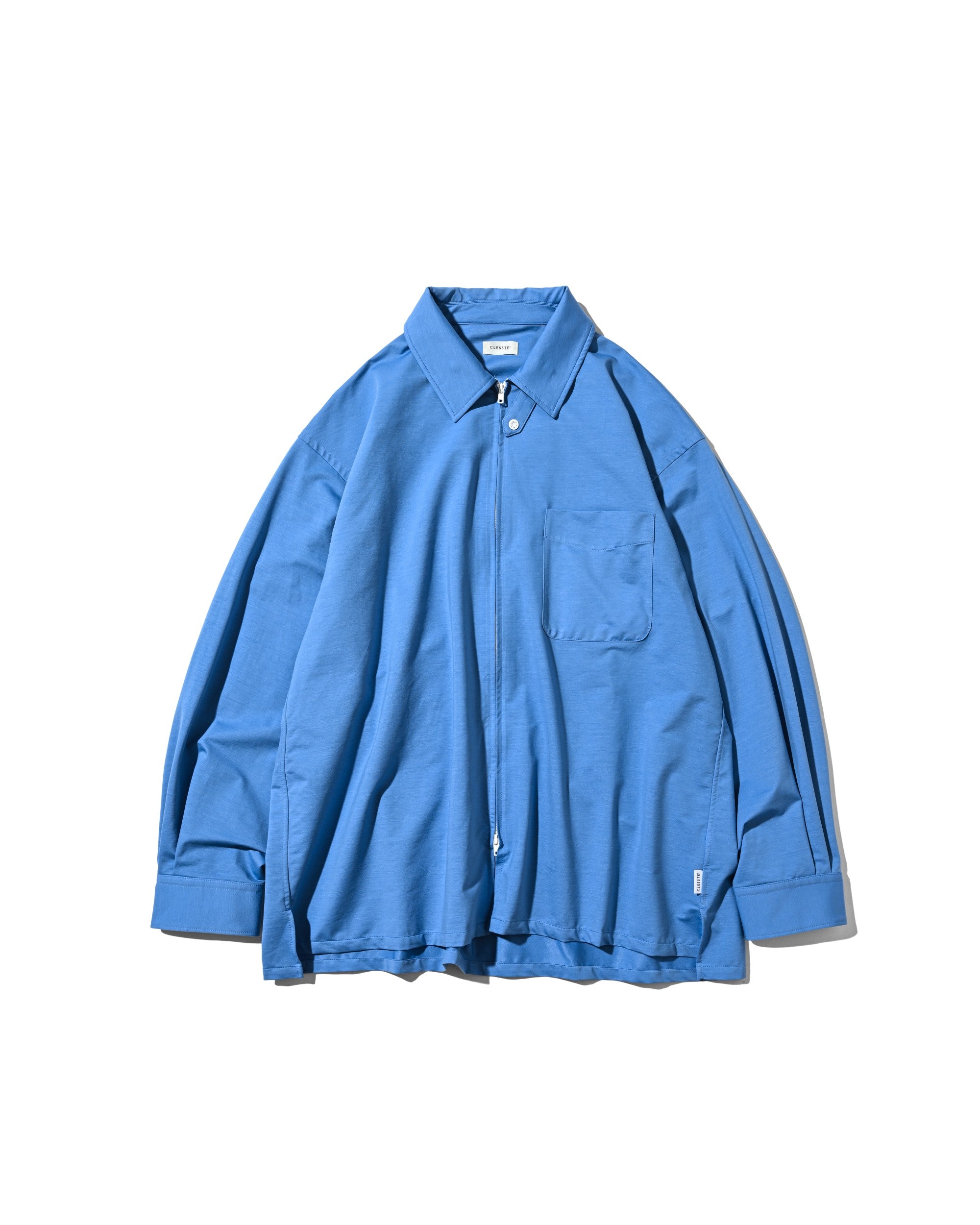 【5.30 SAT 20:00- IN STOCK】46G KNIT EVERYDAY ZIP UP L/S SHIRT (SAX BLUE)
