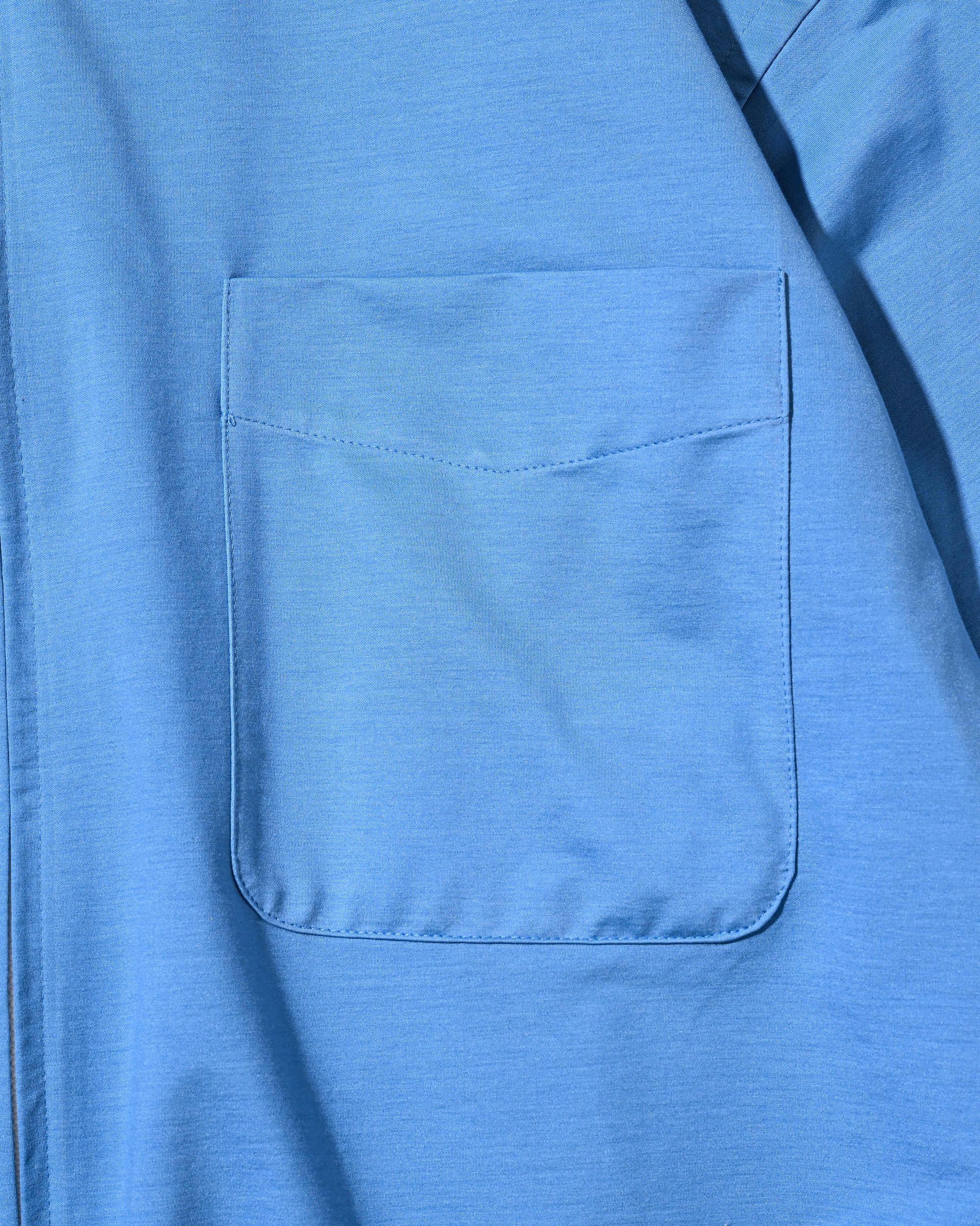 【5.30 SAT 20:00- IN STOCK】46G KNIT EVERYDAY ZIP UP L/S SHIRT (SAX BLUE)