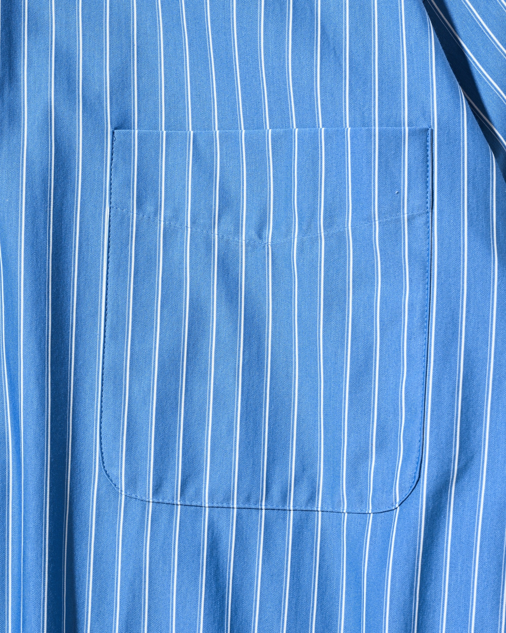 【5.30 SAT 20:00- IN STOCK】THICK/THIN STRIPE 46G KNIT EVERYDAY ZIP UP L/S SHIRT (SAX BLUE STRIPE)