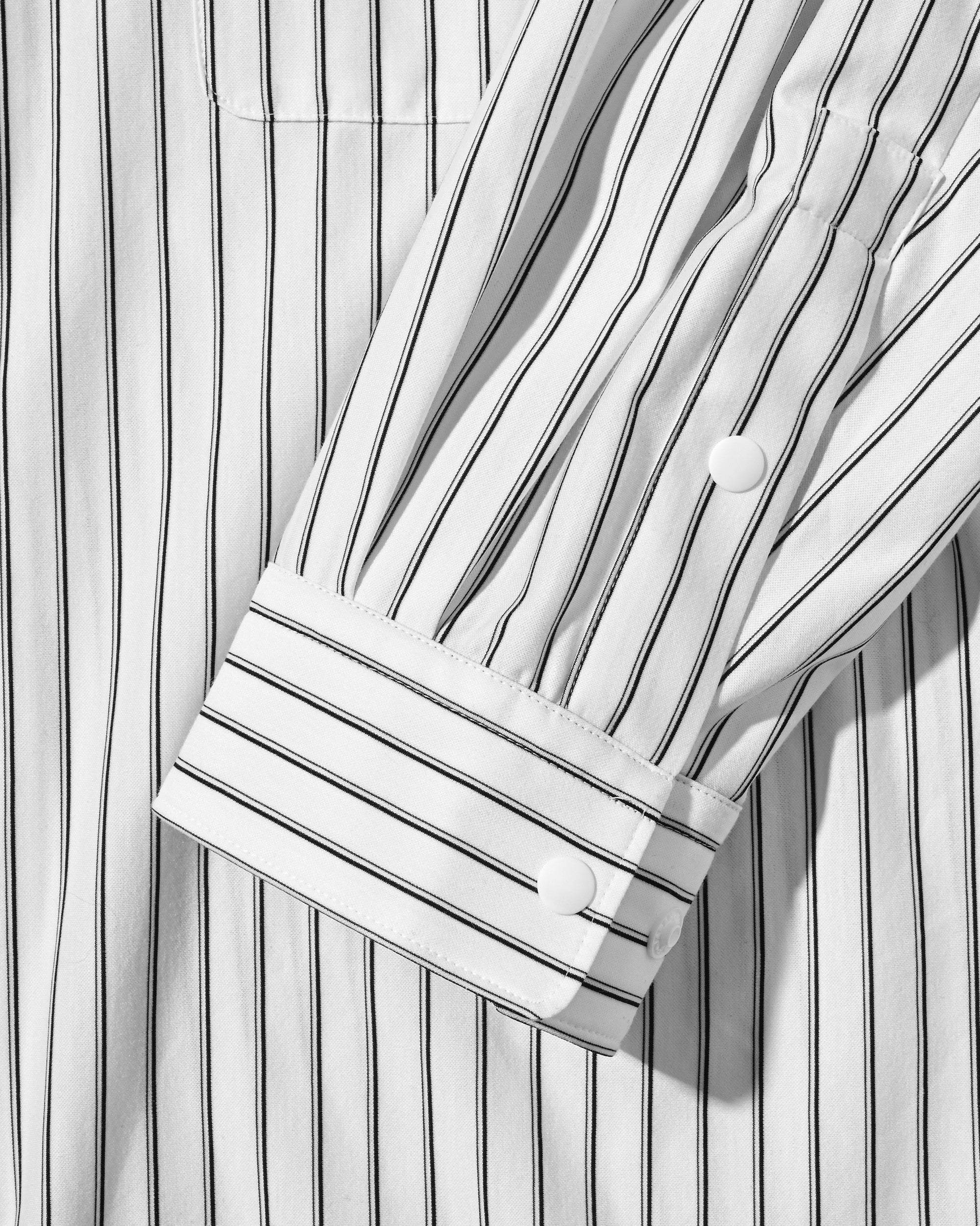 【5.30 SAT 20:00- IN STOCK】THICK/THIN STRIPE 46G KNIT EVERYDAY ZIP UP L/S SHIRT (WHITE STRIPE)