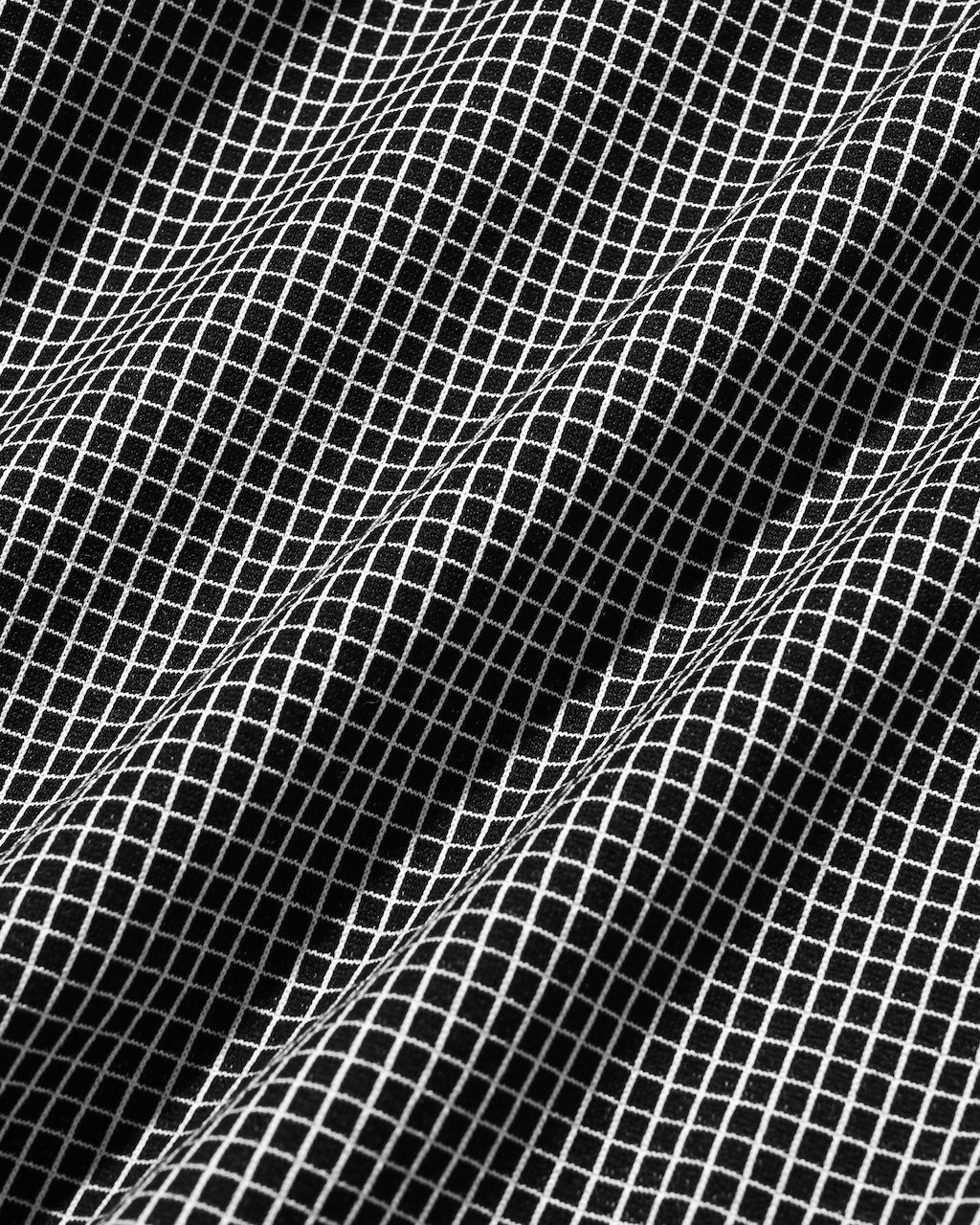 【10.24 SAT 20:00- IN STOCK】 MINI GRID CHECK 36G KNIT EVERYDAY ZIP UP L/S SHIRT (BLACK×WHITE)