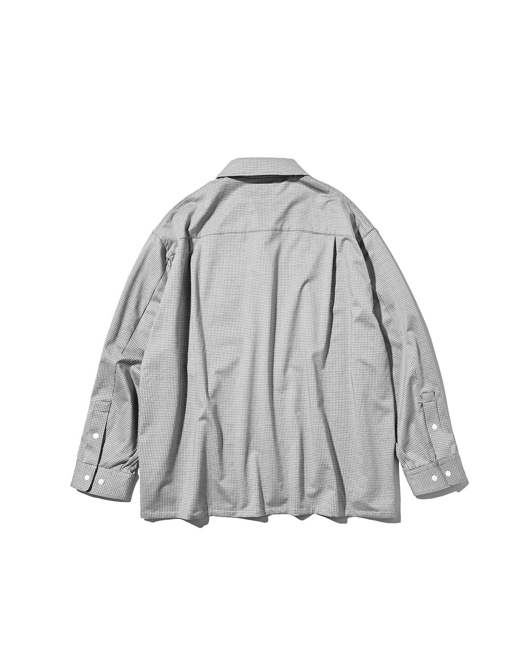 【10.24 SAT 20:00- IN STOCK】 MINI GRID CHECK 36G KNIT EVERYDAY ZIP UP L/S SHIRT (WHITE×BLACK)