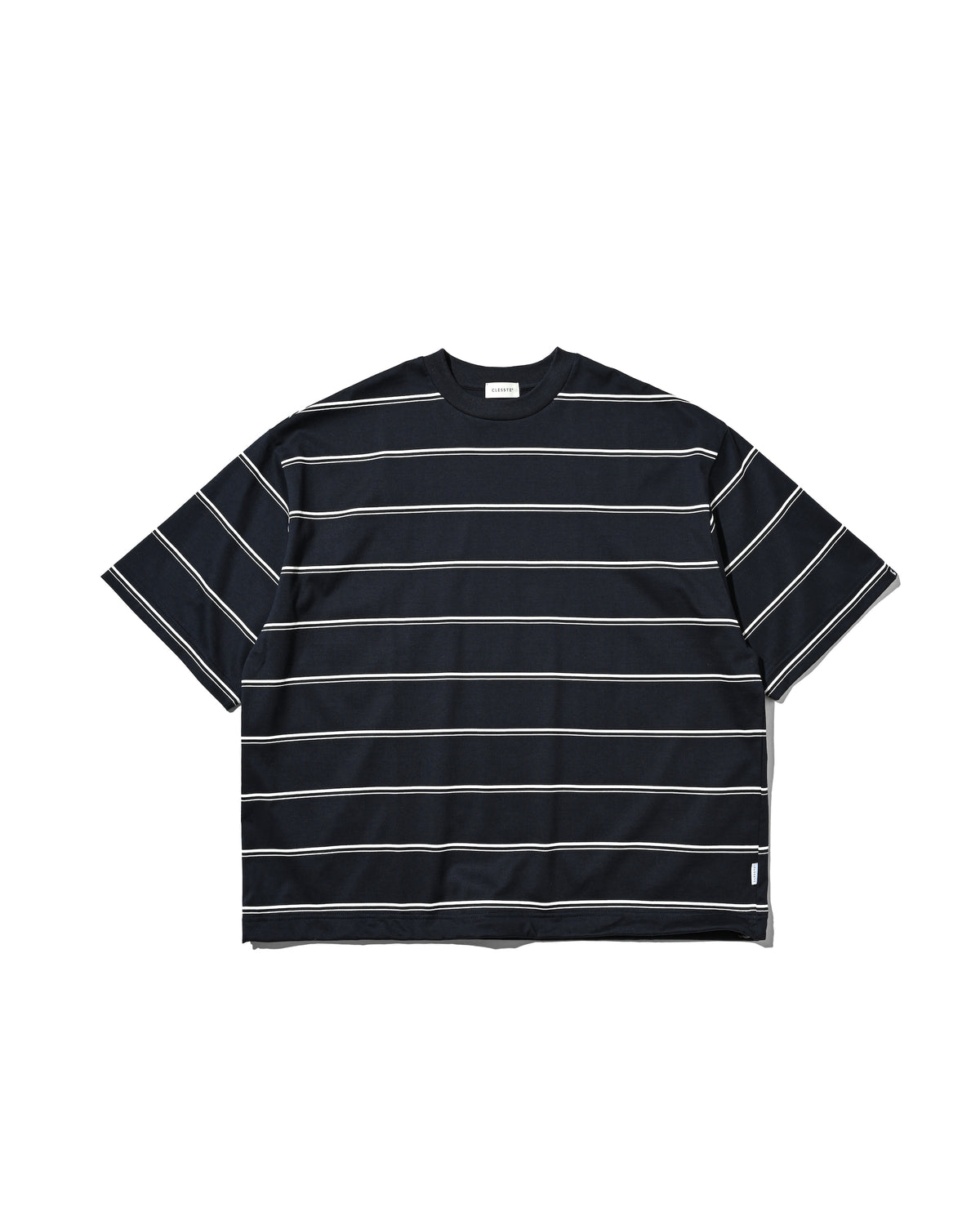 THICK THIN STRIPE S/S T-SHIRT WITH DRAWSTRINGS (NAVY)