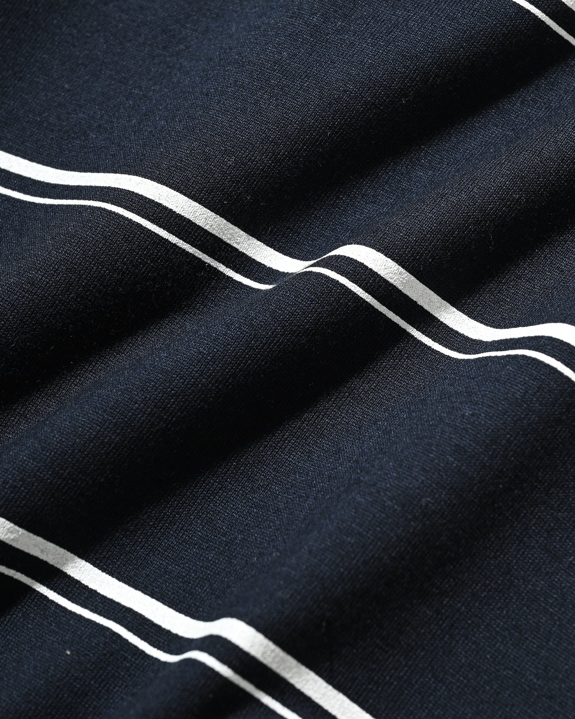 THICK THIN STRIPE S/S T-SHIRT WITH DRAWSTRINGS (NAVY)