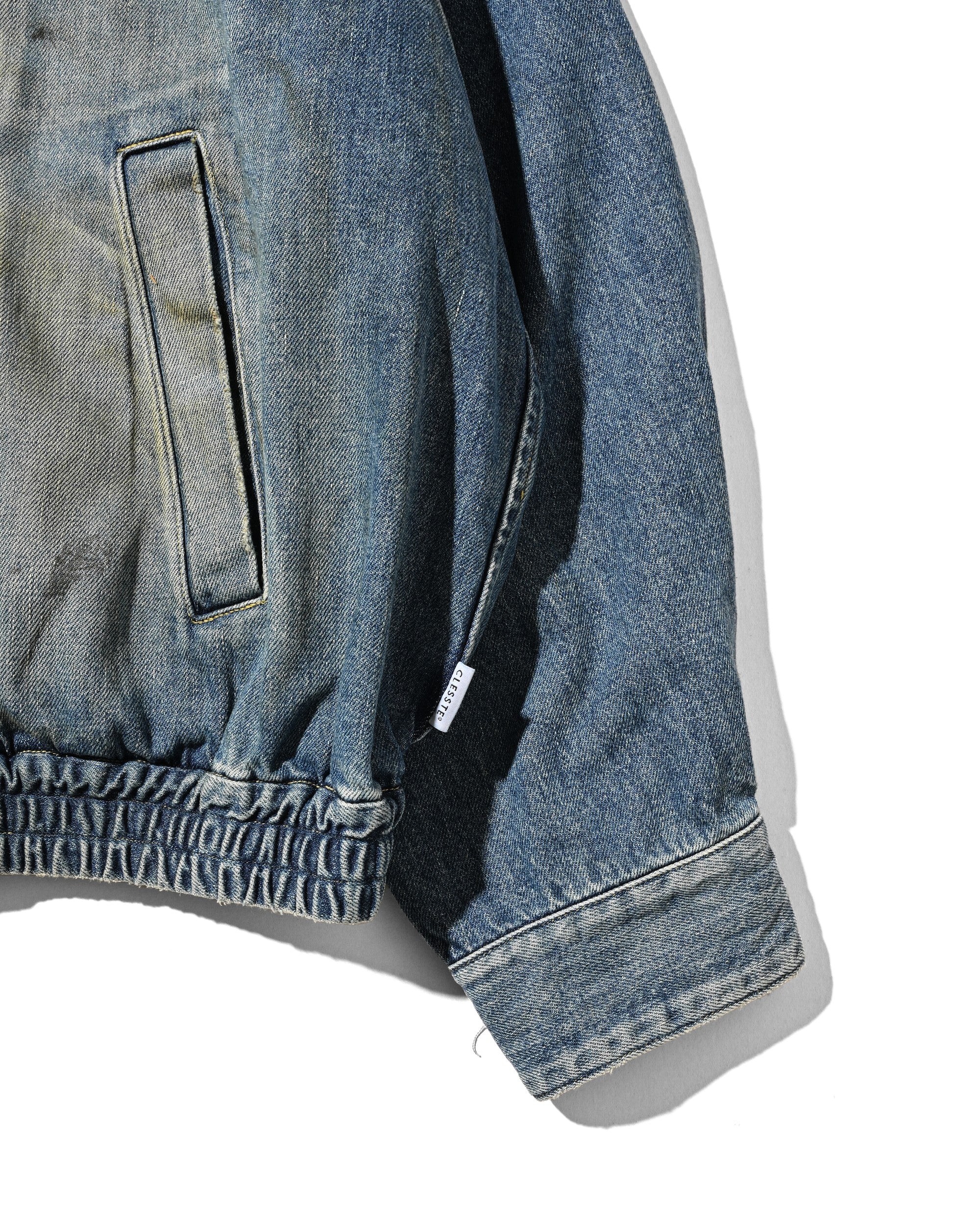 【9.2 WED 20:00- IN STOCK】VINTAGE DYED SELVEDGE DENIM CITY UTILITY JACKET (LIGHT INDIGO)