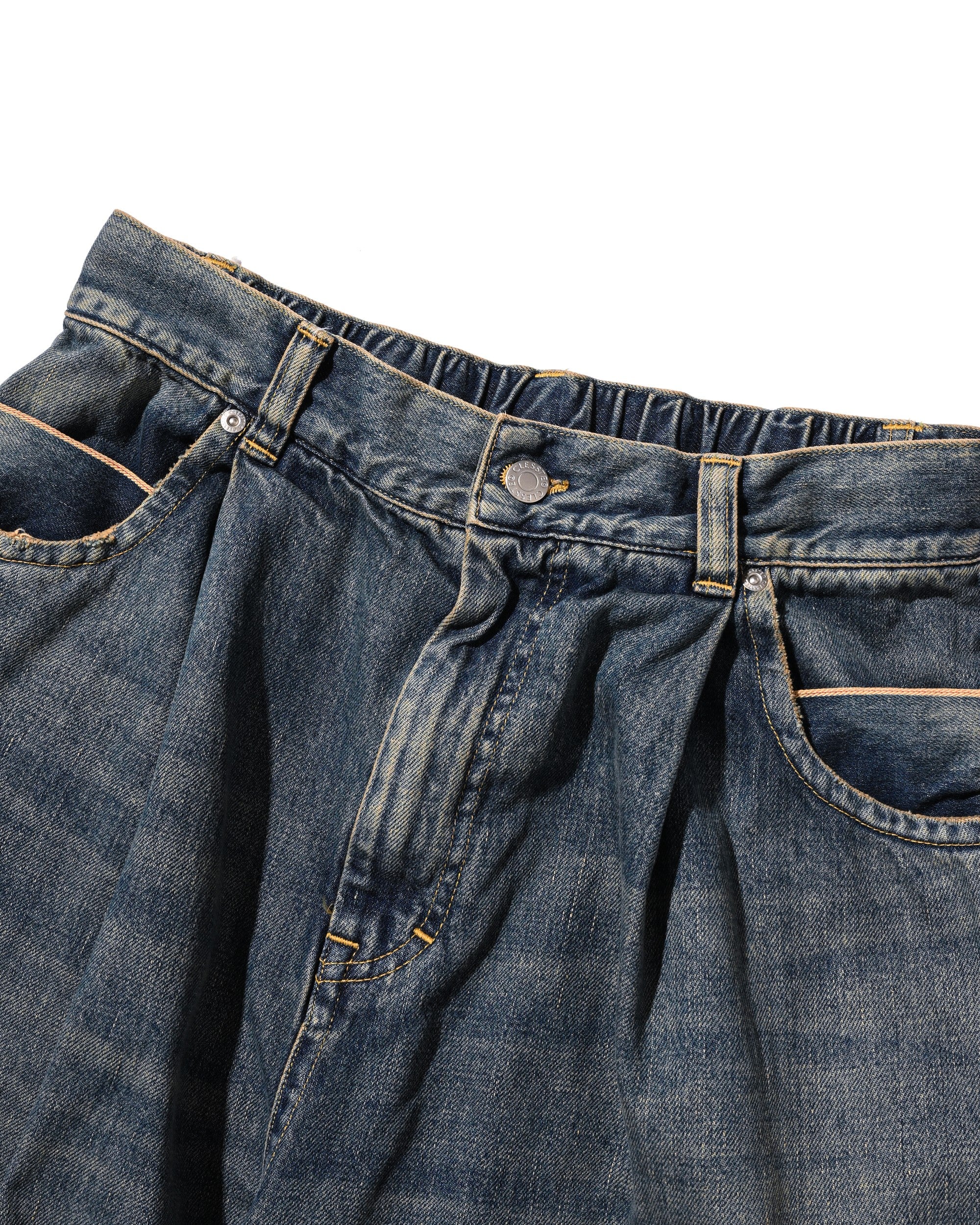 VINTAGE DYED SELVEDGE DENIM CITY MASSIVE UTILITY PANTS (VINTAGE INDIGO)