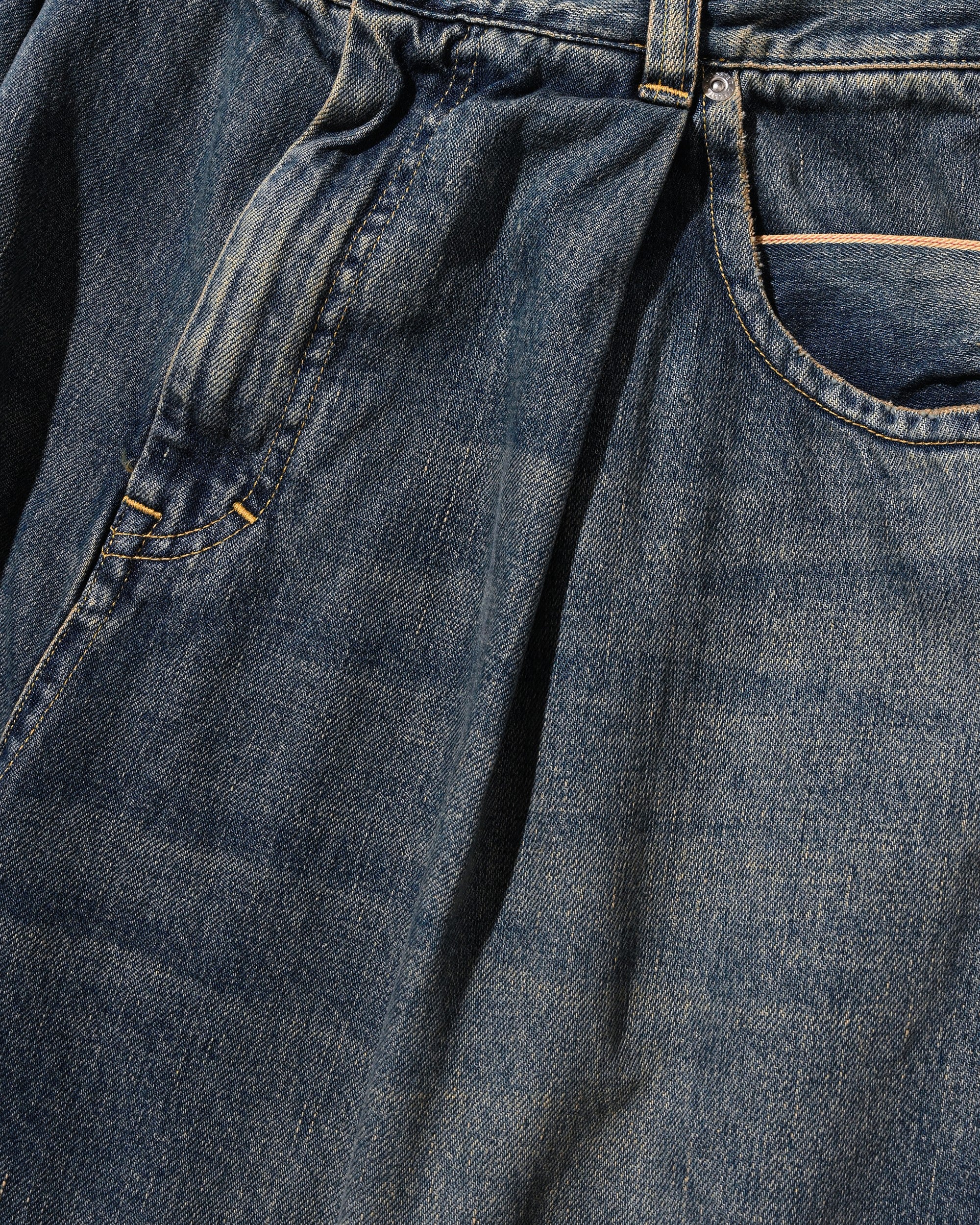VINTAGE DYED SELVEDGE DENIM CITY MASSIVE UTILITY PANTS (VINTAGE INDIGO)