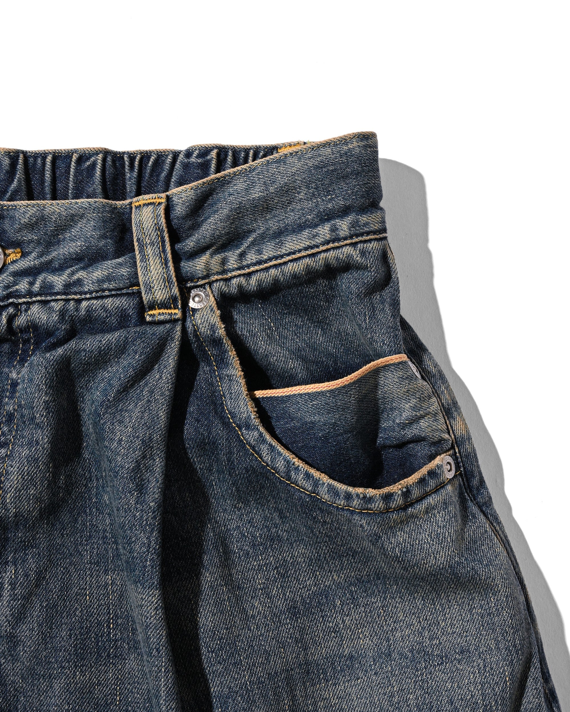 VINTAGE DYED SELVEDGE DENIM CITY MASSIVE UTILITY PANTS (VINTAGE INDIGO)