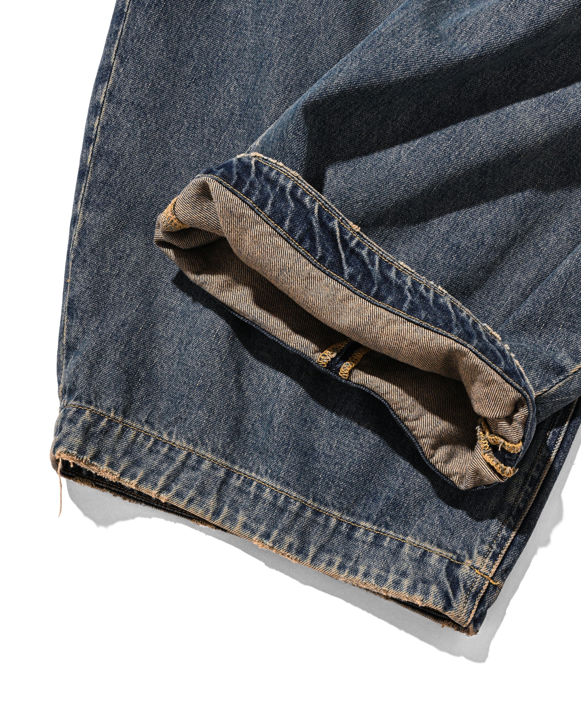 VINTAGE DYED SELVEDGE DENIM CITY MASSIVE UTILITY PANTS (VINTAGE INDIGO)
