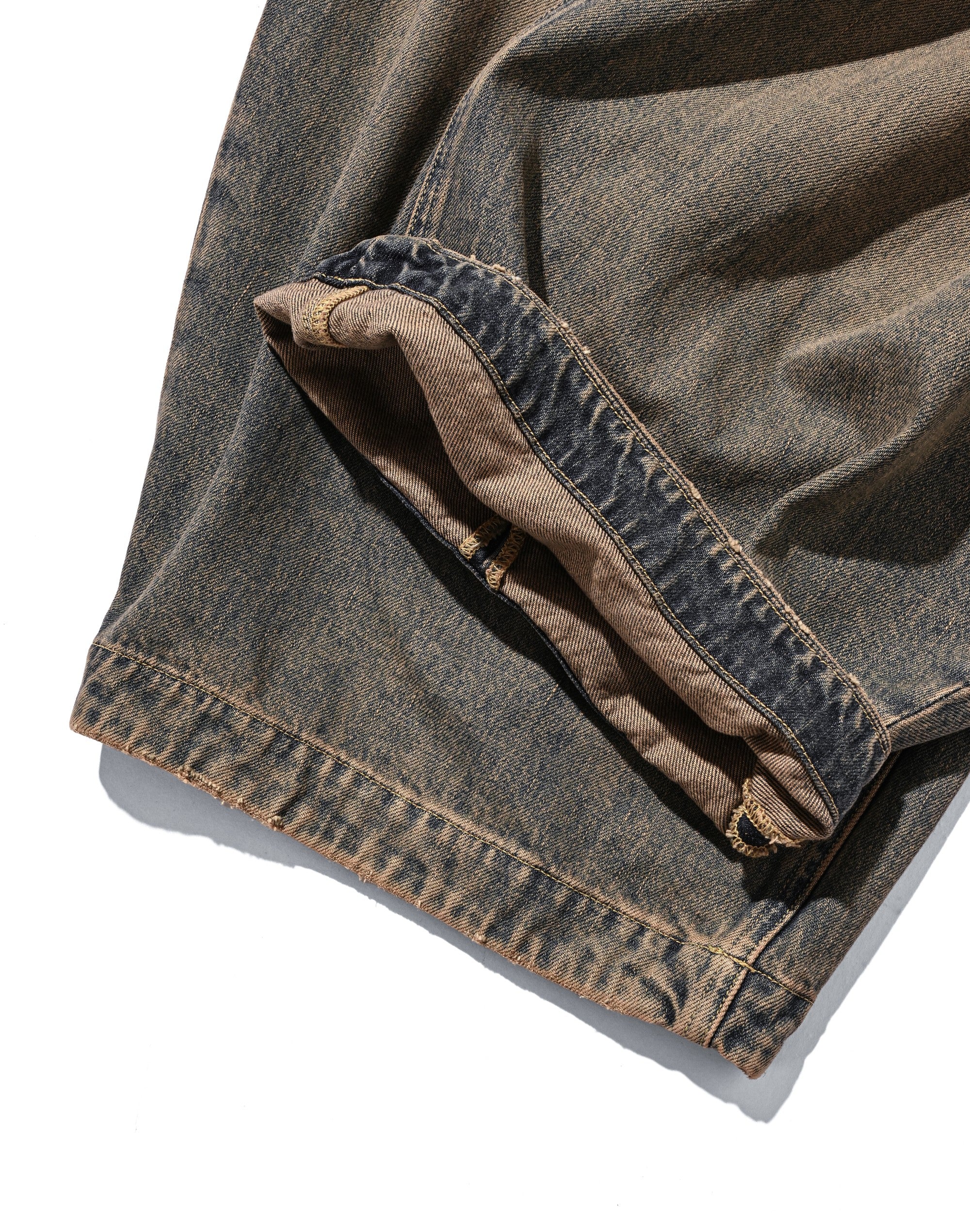VINTAGE DYED SELVEDGE DENIM CITY MASSIVE UTILITY PANTS (VINTAGE BEIGE)
