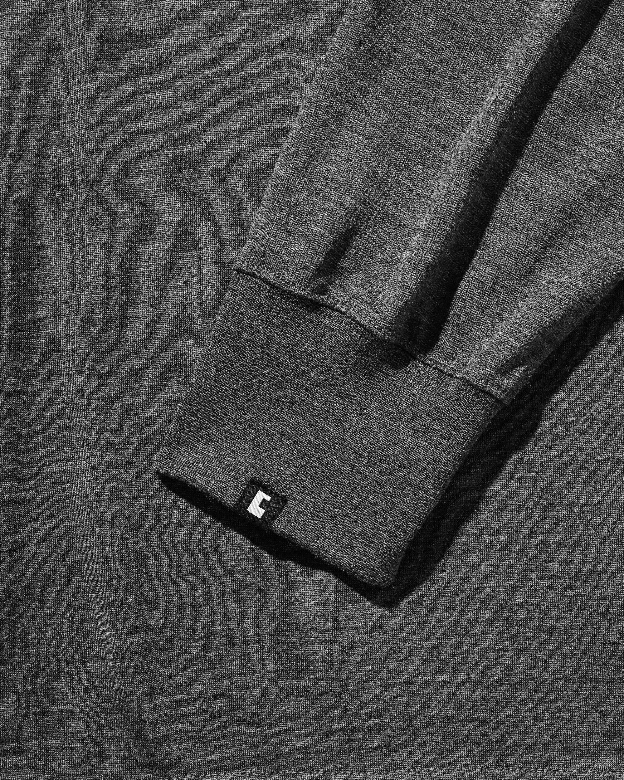 WOOL L/S TURTLE NECK T-SHIRT (CHARCOAL)