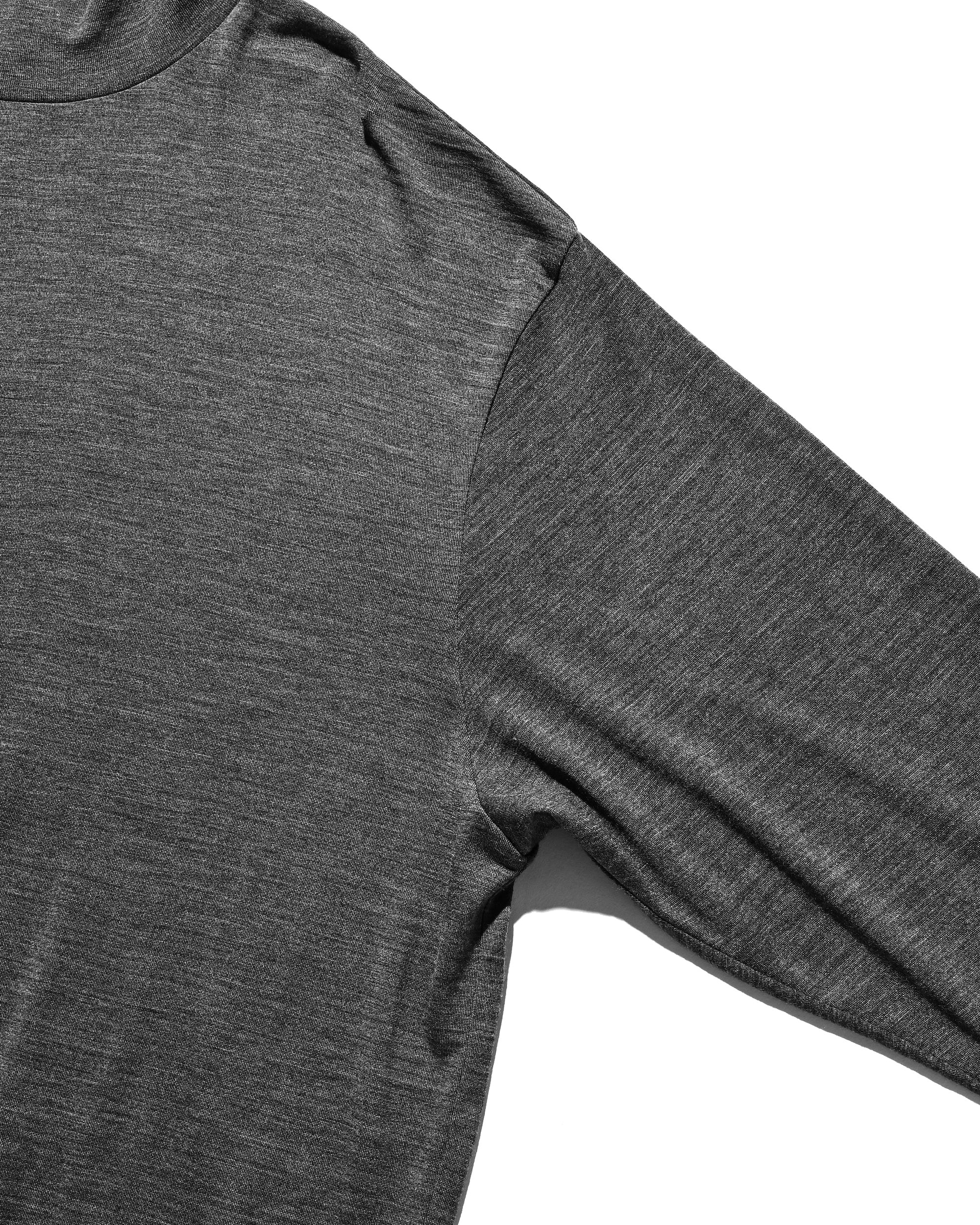 WOOL L/S TURTLE NECK T-SHIRT (CHARCOAL)