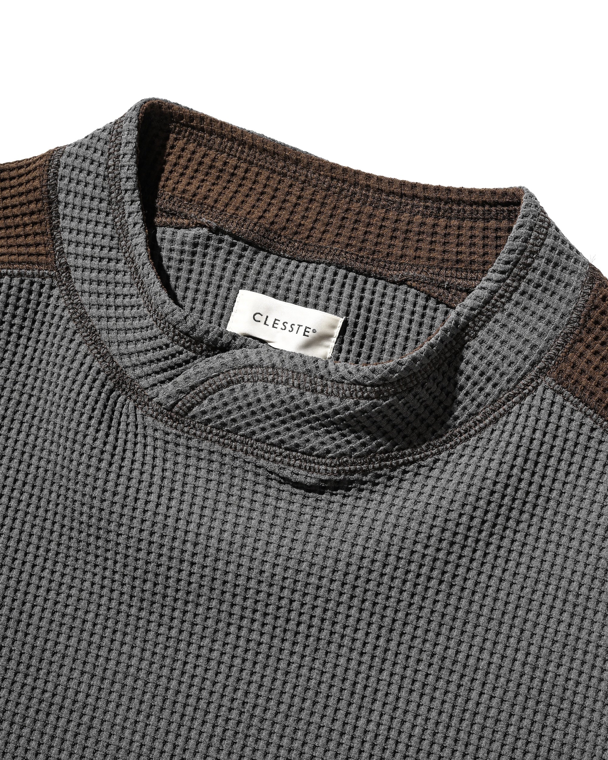 【7.9 WED 20:00- IN STOCK】CITY S/S LIGHT THERMAL PULLOVER (GRAY× BROWN)
