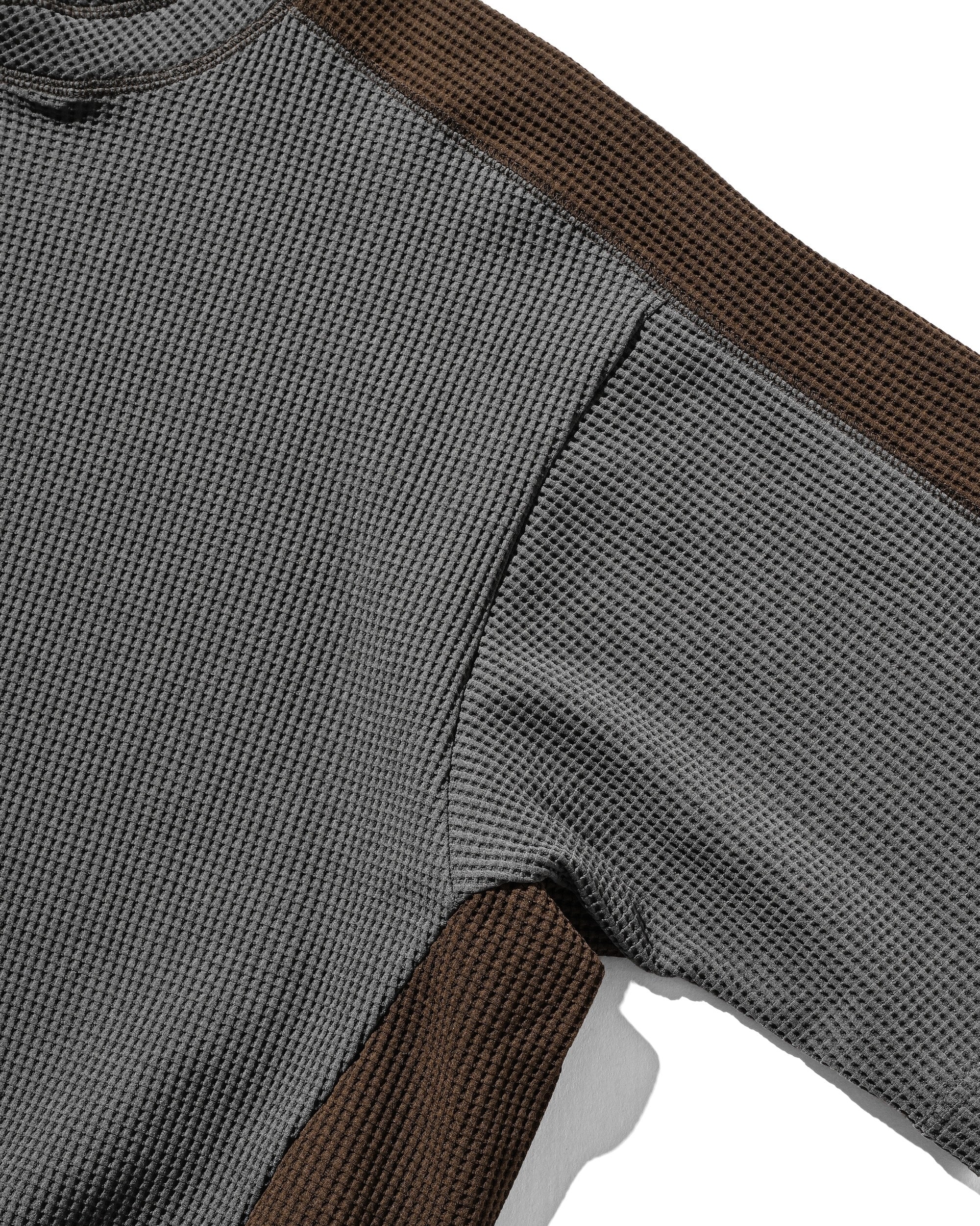 【7.9 WED 20:00- IN STOCK】CITY S/S LIGHT THERMAL PULLOVER (GRAY× BROWN)