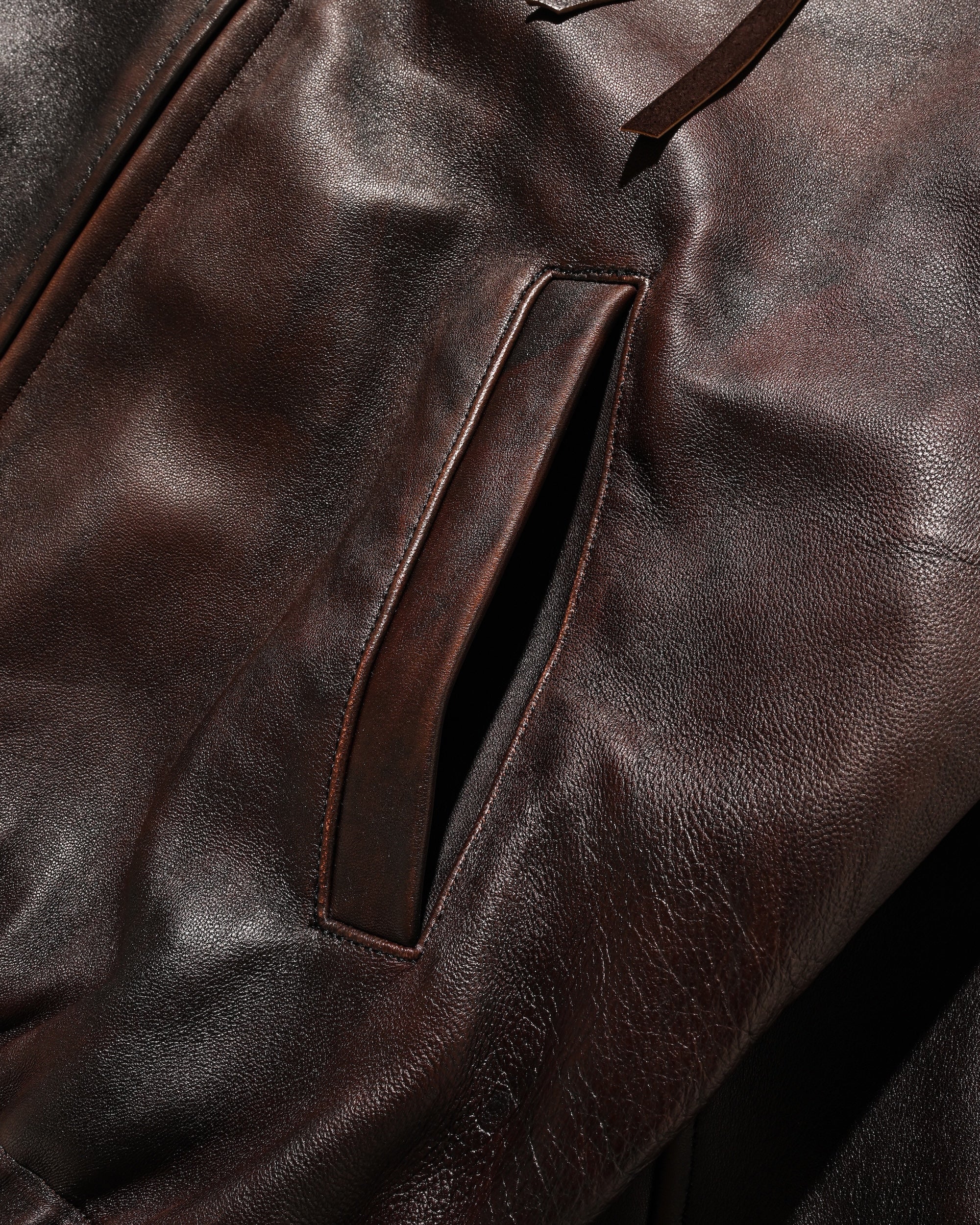 【11.1 SAT 20:00- IN STOCK】SHEEP LEATHER UTILITY JACKET (BROWN)