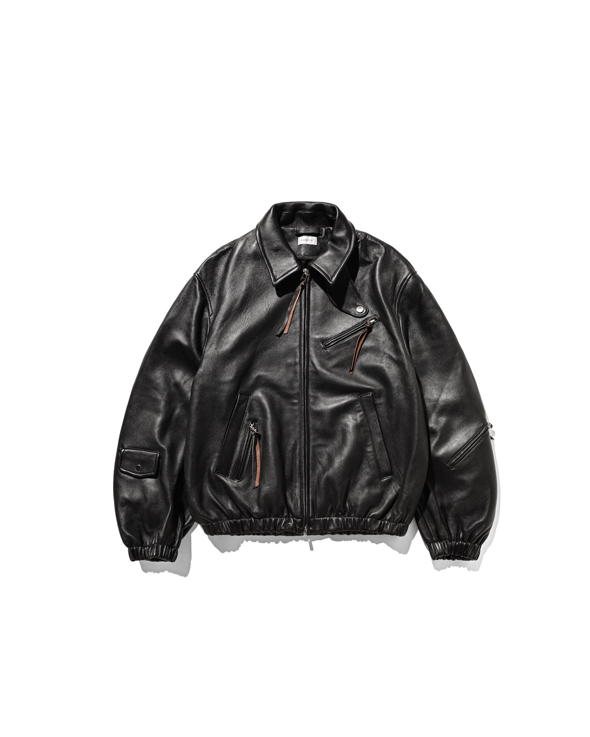 SHEEP LEATHER UTILITY JACKET (BLACK)