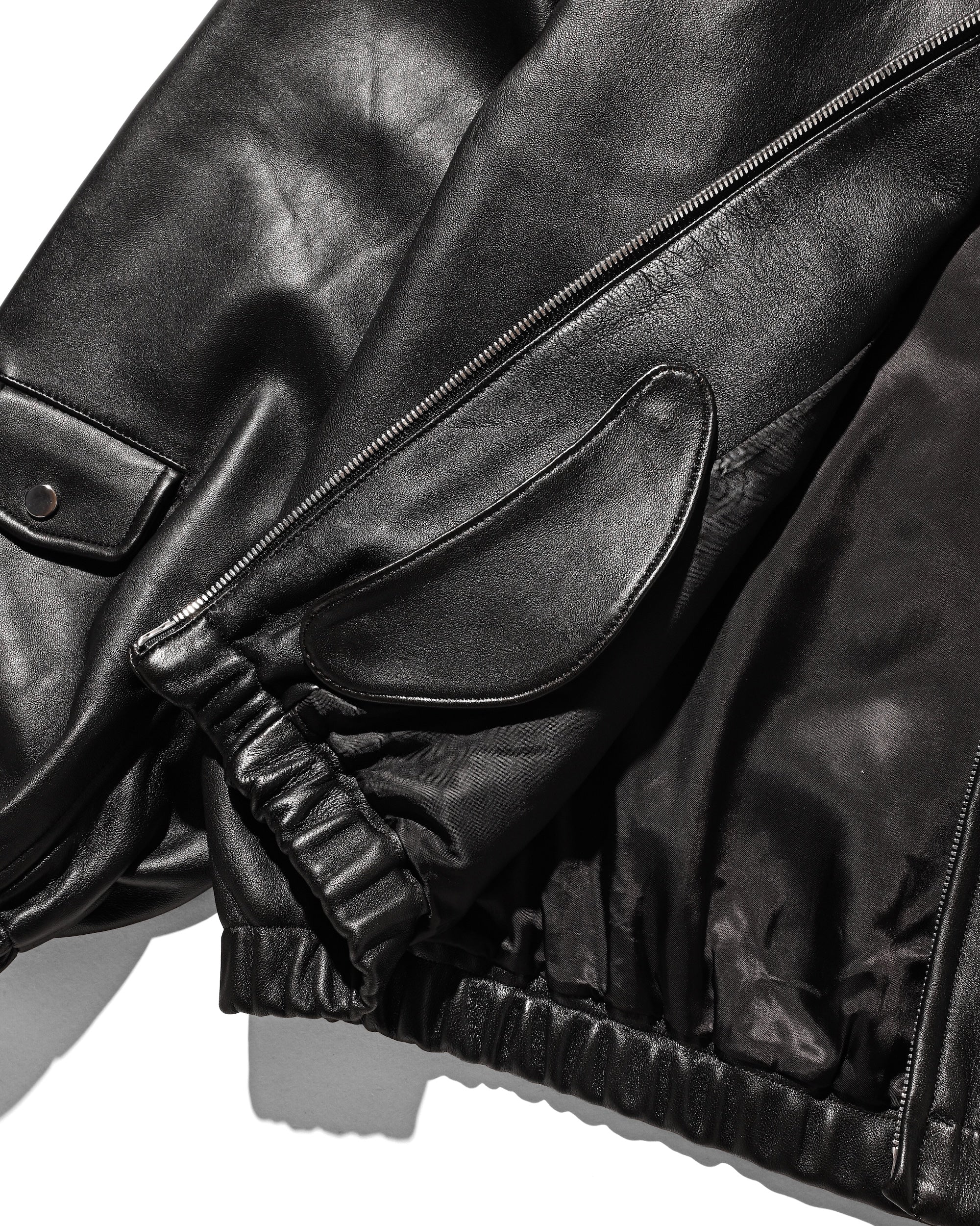 【11.1 SAT 20:00- IN STOCK】SHEEP LEATHER UTILITY JACKET (BLACK)