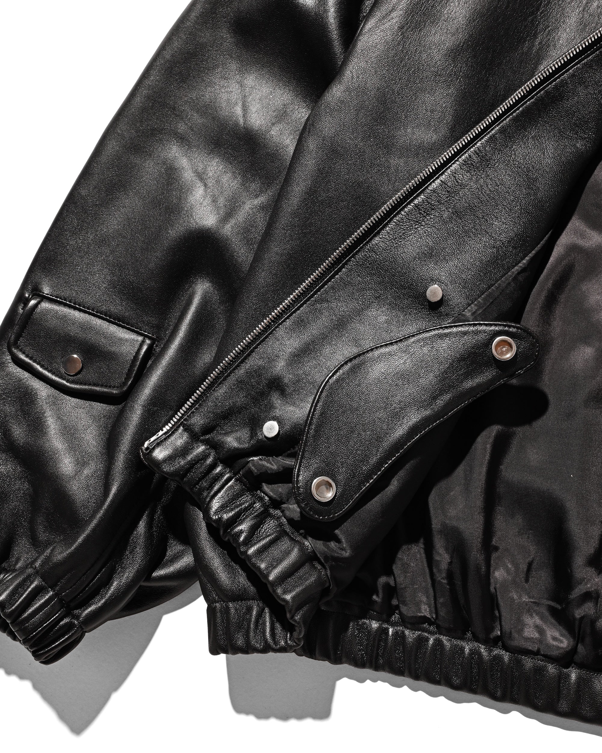 【11.1 SAT 20:00- IN STOCK】SHEEP LEATHER UTILITY JACKET (BLACK)