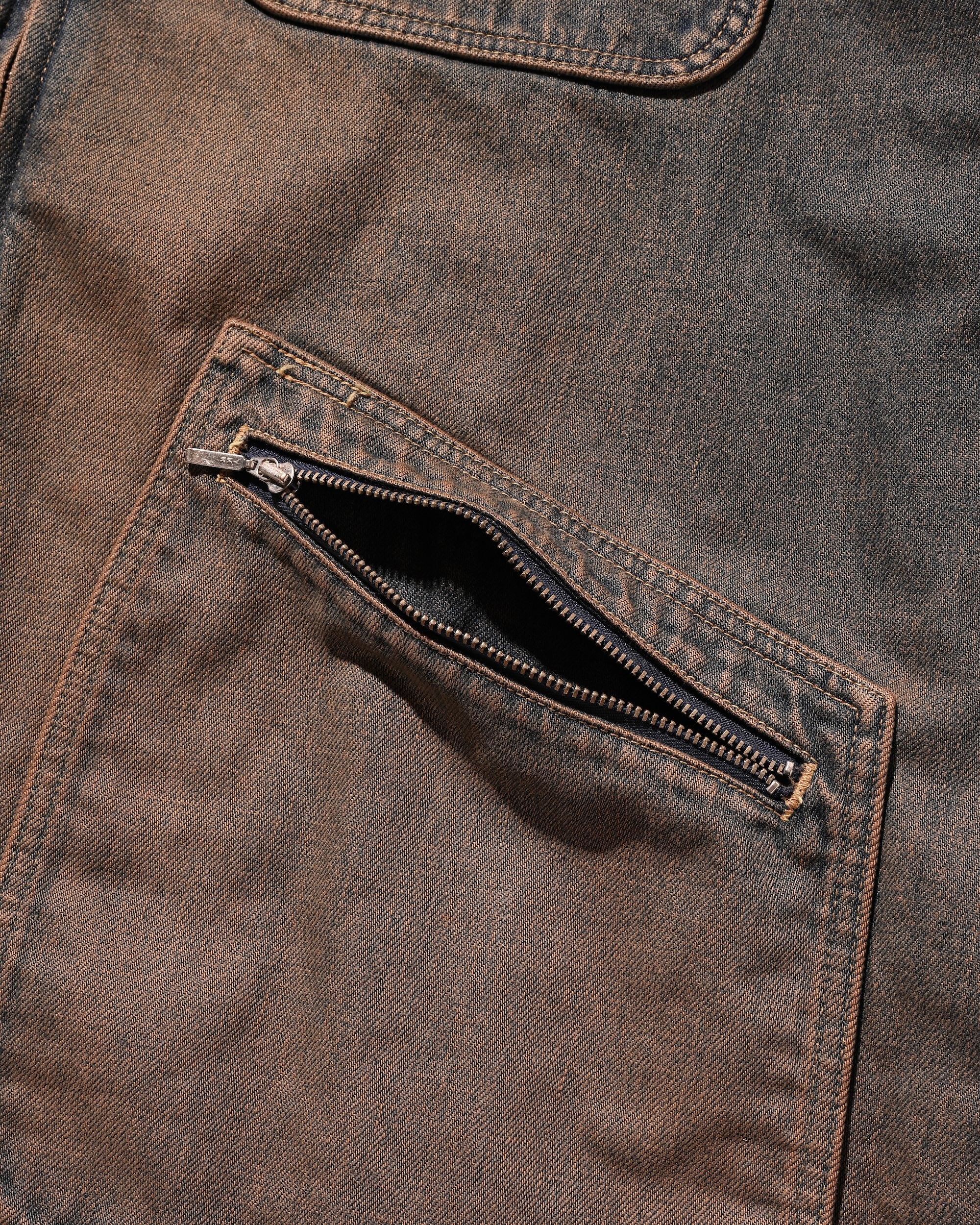 【11.22 SAT 20:00- IN STOCK】VINTAGE DYED SELVEDGE DENIM URBAN JACKET (BROWN)