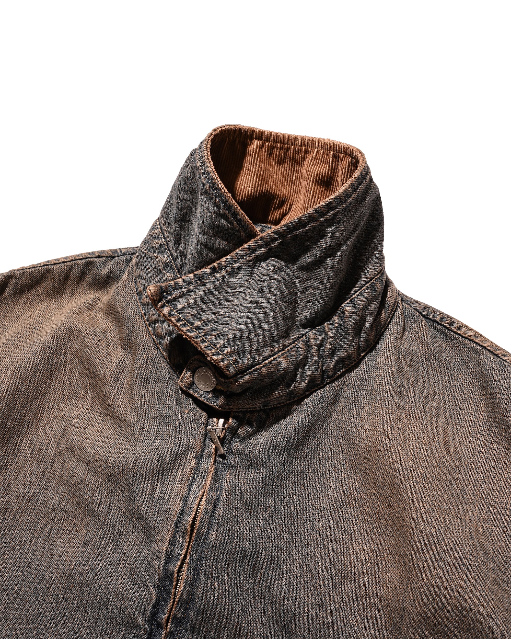 【11.22 SAT 20:00- IN STOCK】VINTAGE DYED SELVEDGE DENIM URBAN JACKET (BROWN)