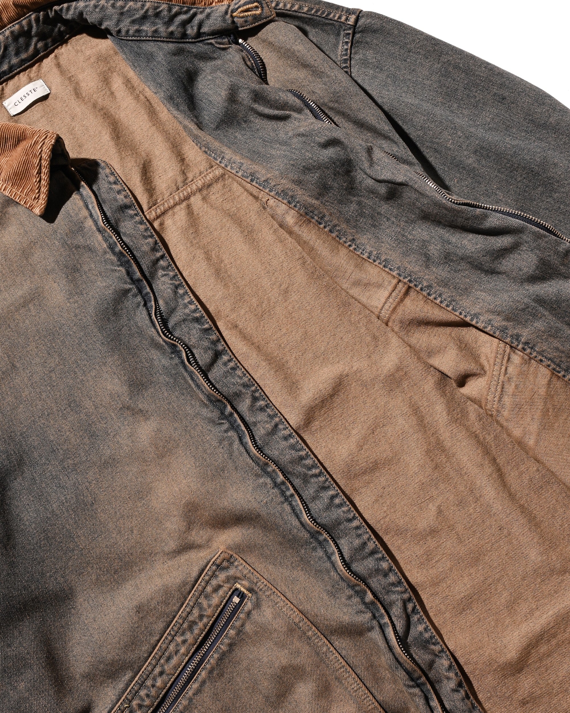 【11.22 SAT 20:00- IN STOCK】VINTAGE DYED SELVEDGE DENIM URBAN JACKET (BROWN)
