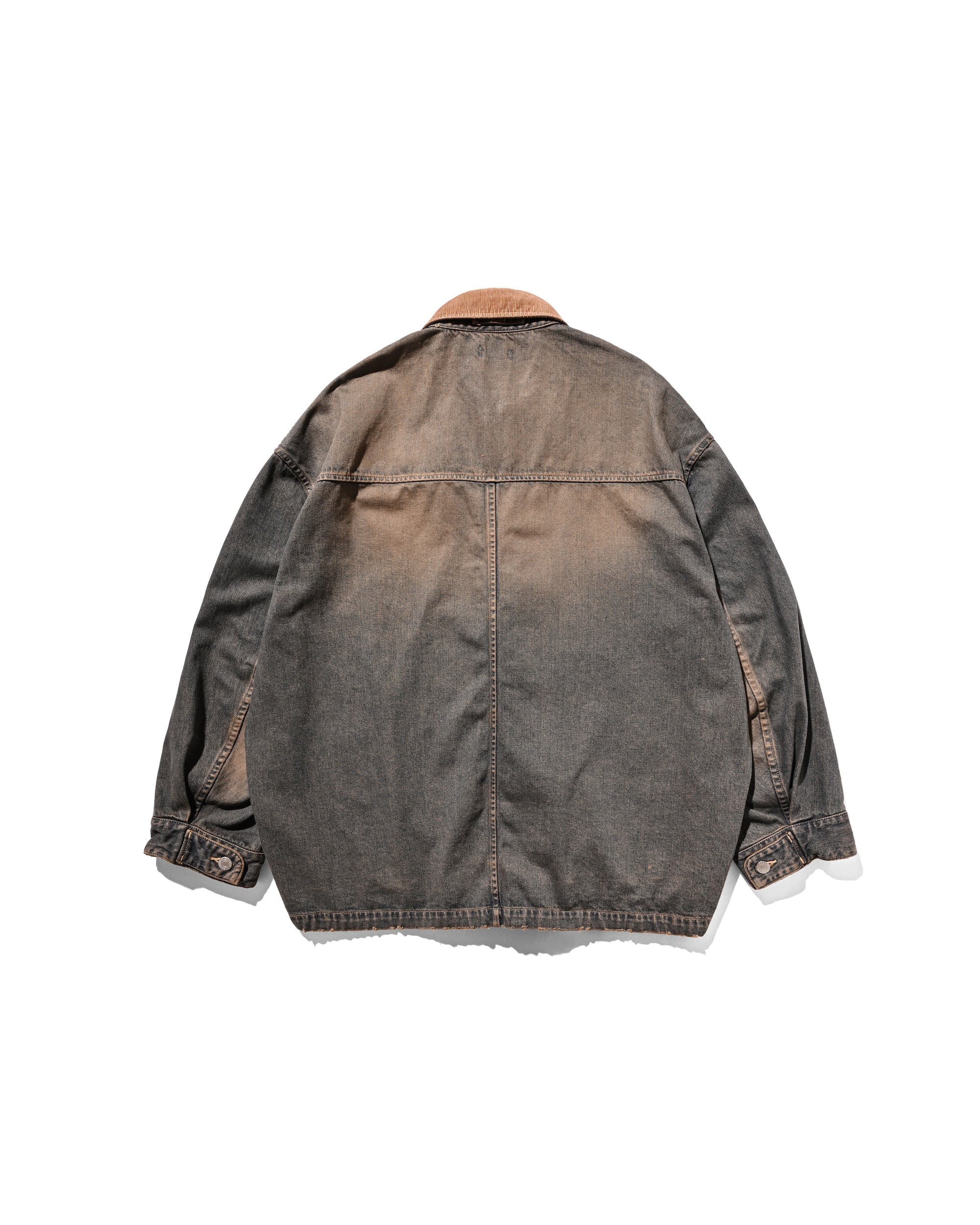 【11.22 SAT 20:00- IN STOCK】VINTAGE DYED SELVEDGE DENIM URBAN JACKET (BROWN)