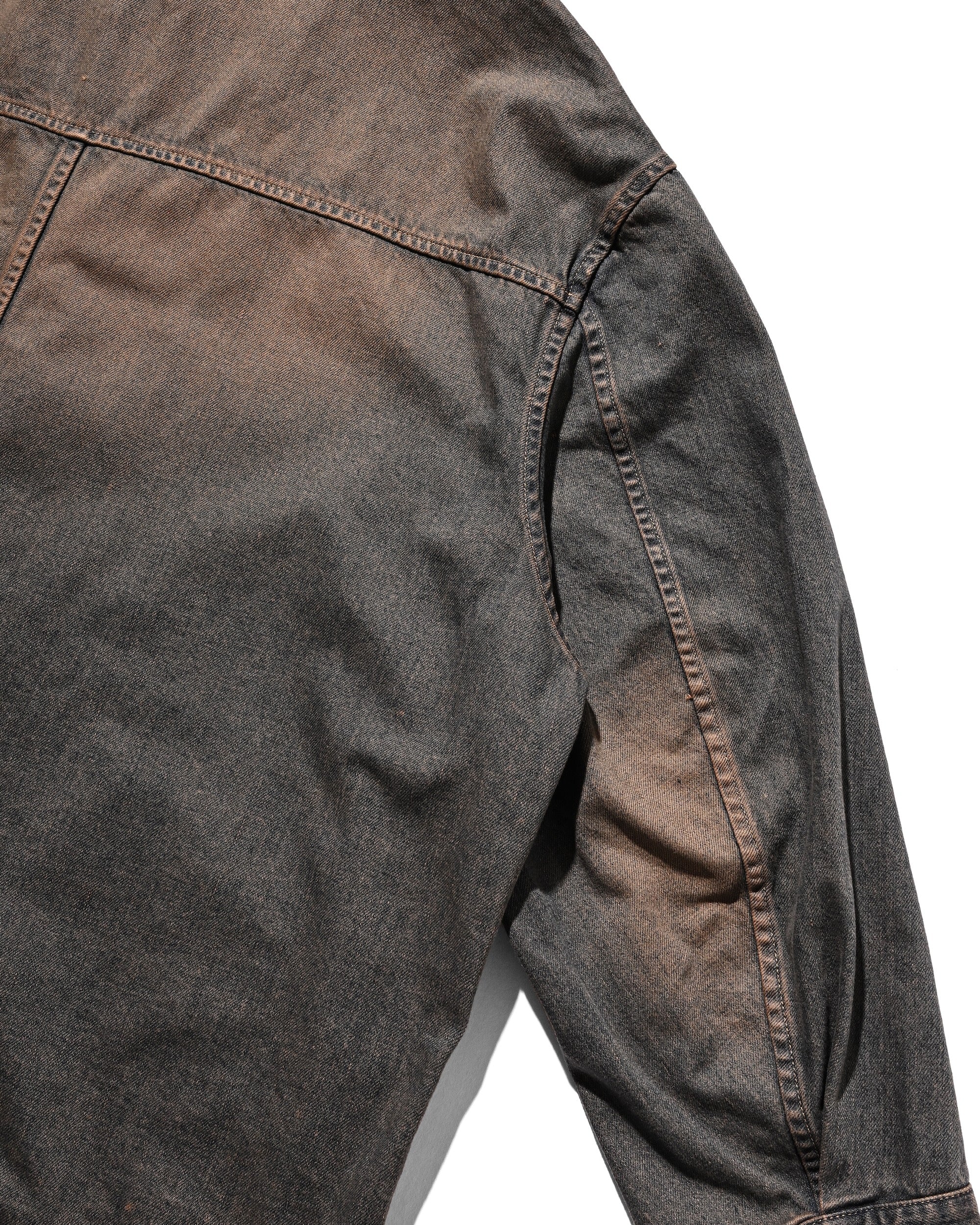 【11.22 SAT 20:00- IN STOCK】VINTAGE DYED SELVEDGE DENIM URBAN JACKET (BROWN)