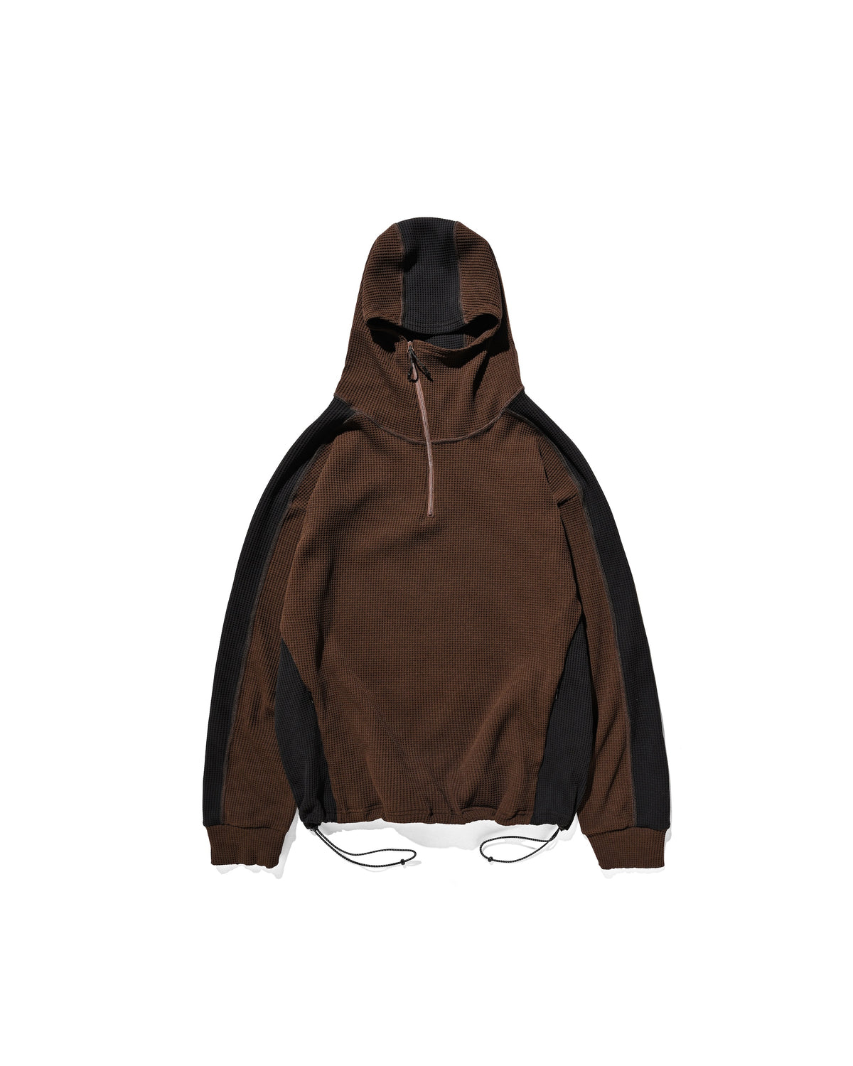 CITY LIGHT THERMAL HALF ZIP HOODIE (BROWN×BLACK)