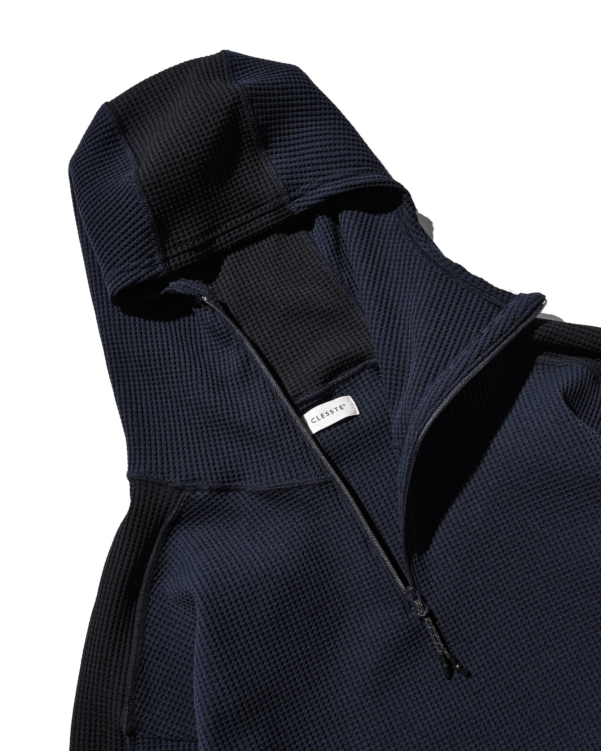CITY LIGHT THERMAL HALF ZIP HOODIE (NAVY×BLACK)