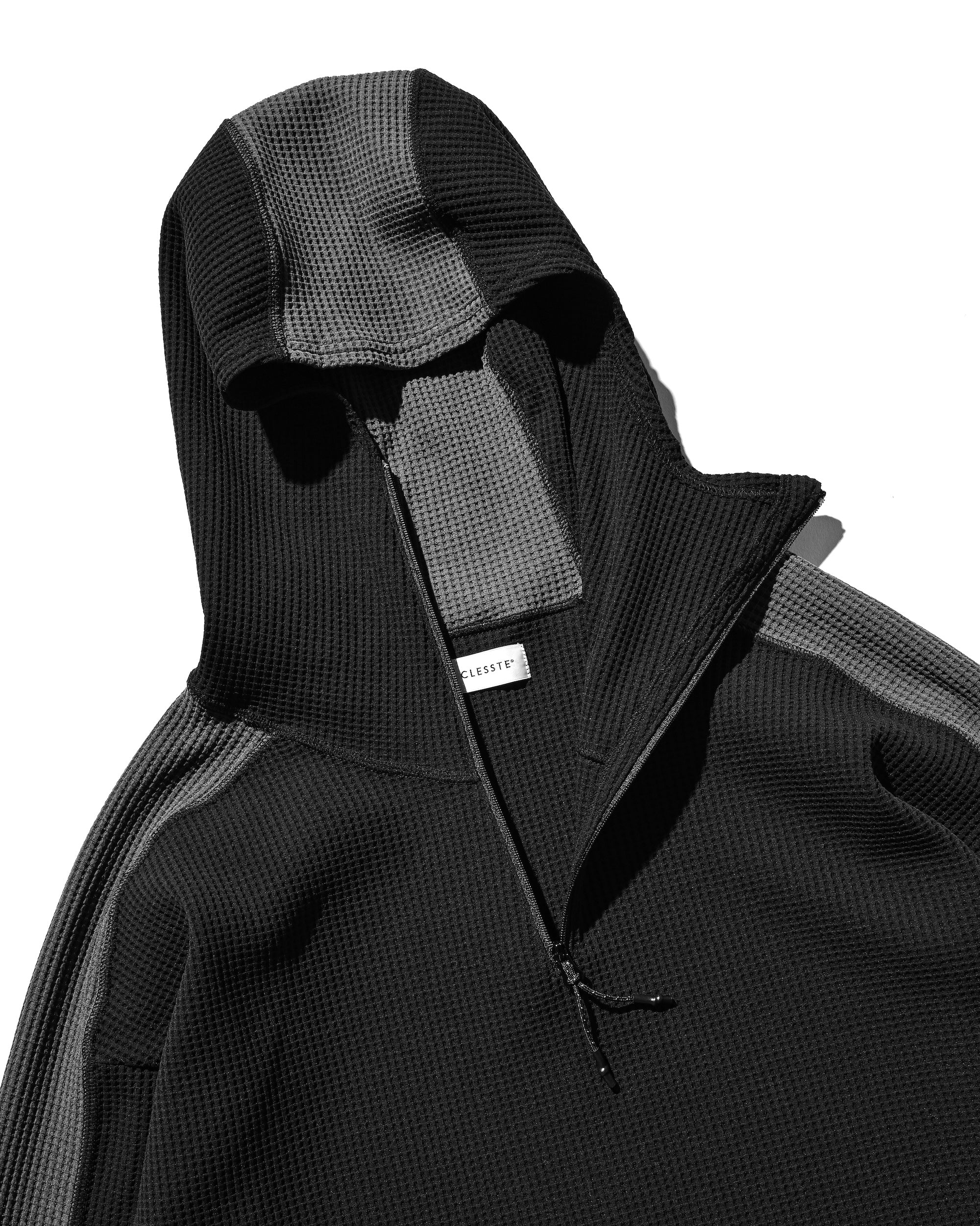 CITY LIGHT THERMAL HALF ZIP HOODIE (BLACK×GRAY)