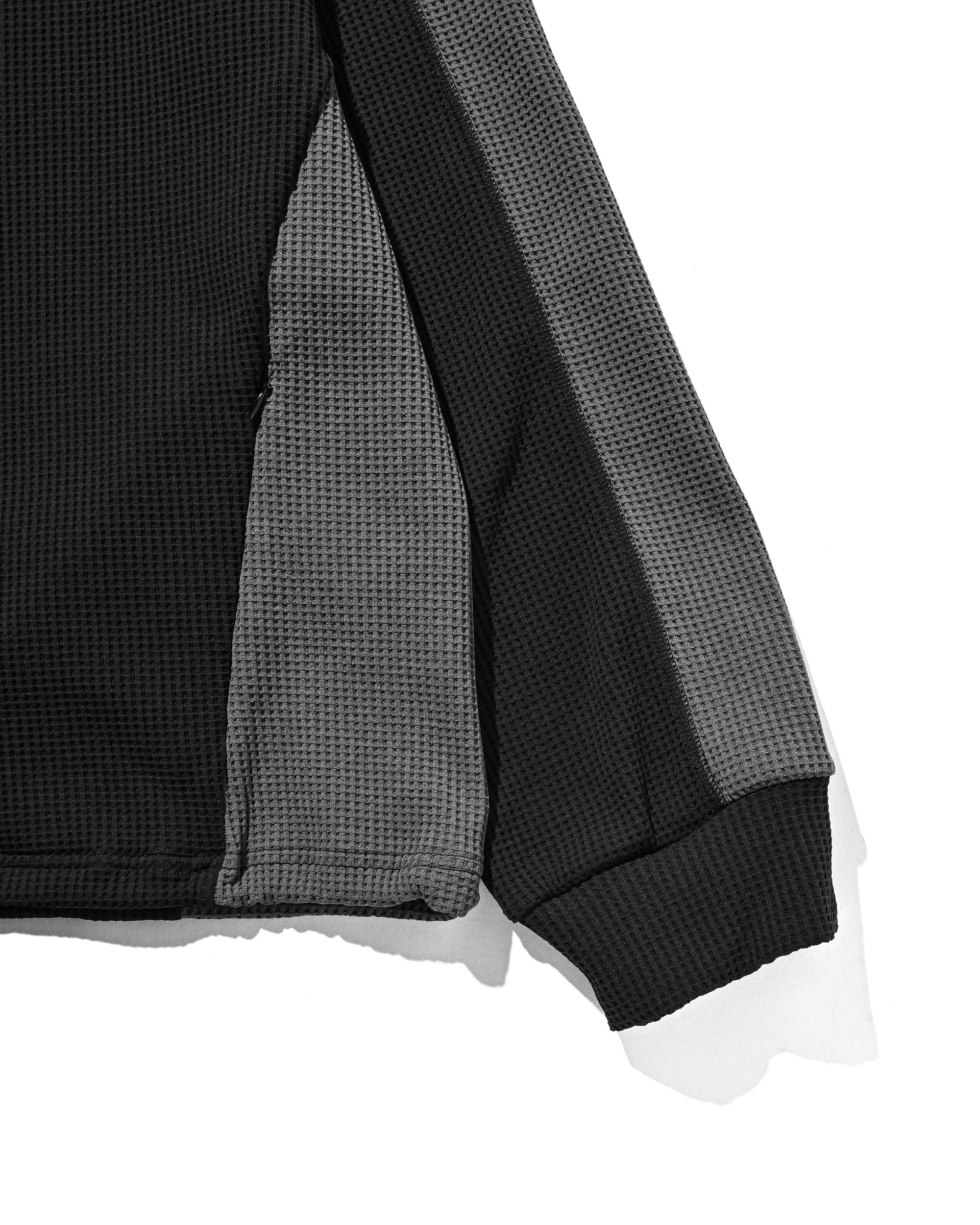 CITY LIGHT THERMAL HALF ZIP HOODIE (BLACK×GRAY)