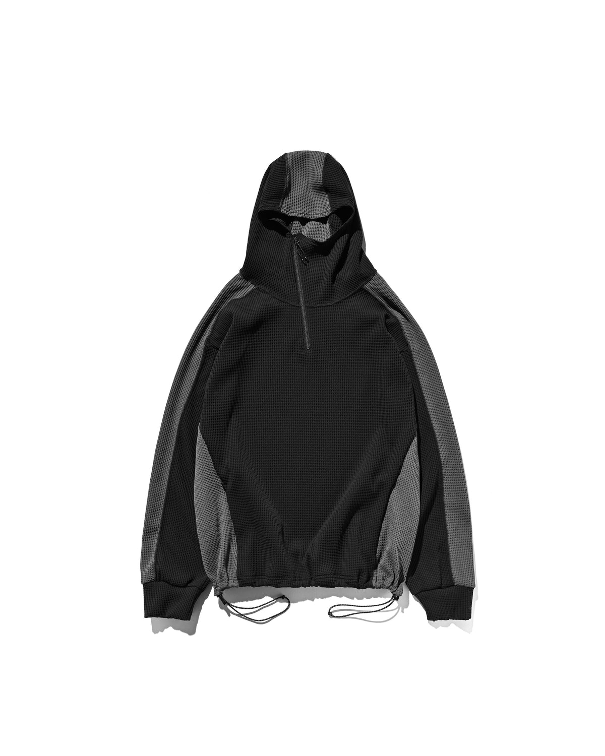 CITY LIGHT THERMAL HALF ZIP HOODIE (BLACK×GRAY)