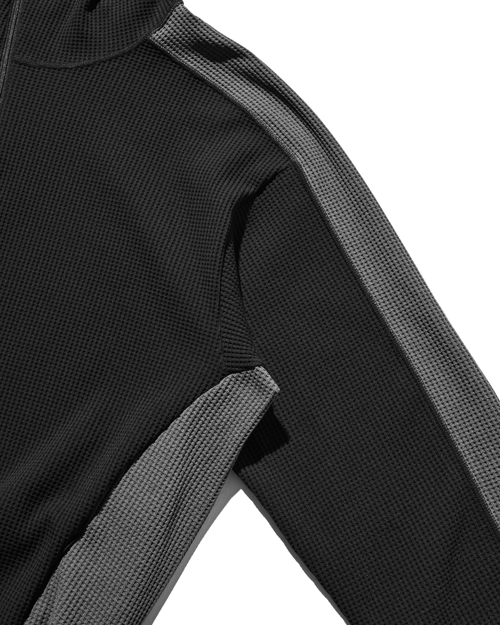 CITY LIGHT THERMAL HALF ZIP HOODIE (BLACK×GRAY)