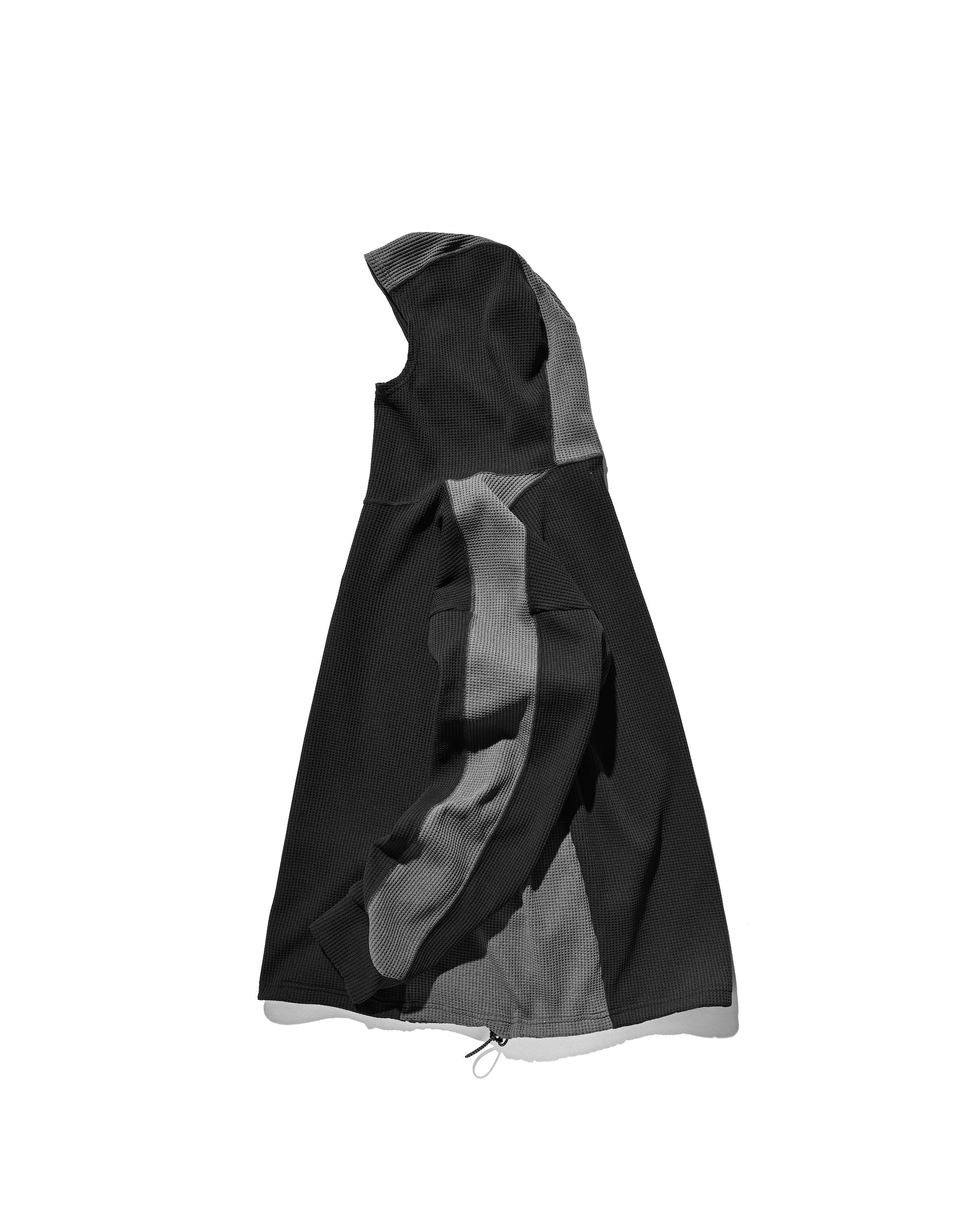 CITY LIGHT THERMAL HALF ZIP HOODIE (BLACK×GRAY)