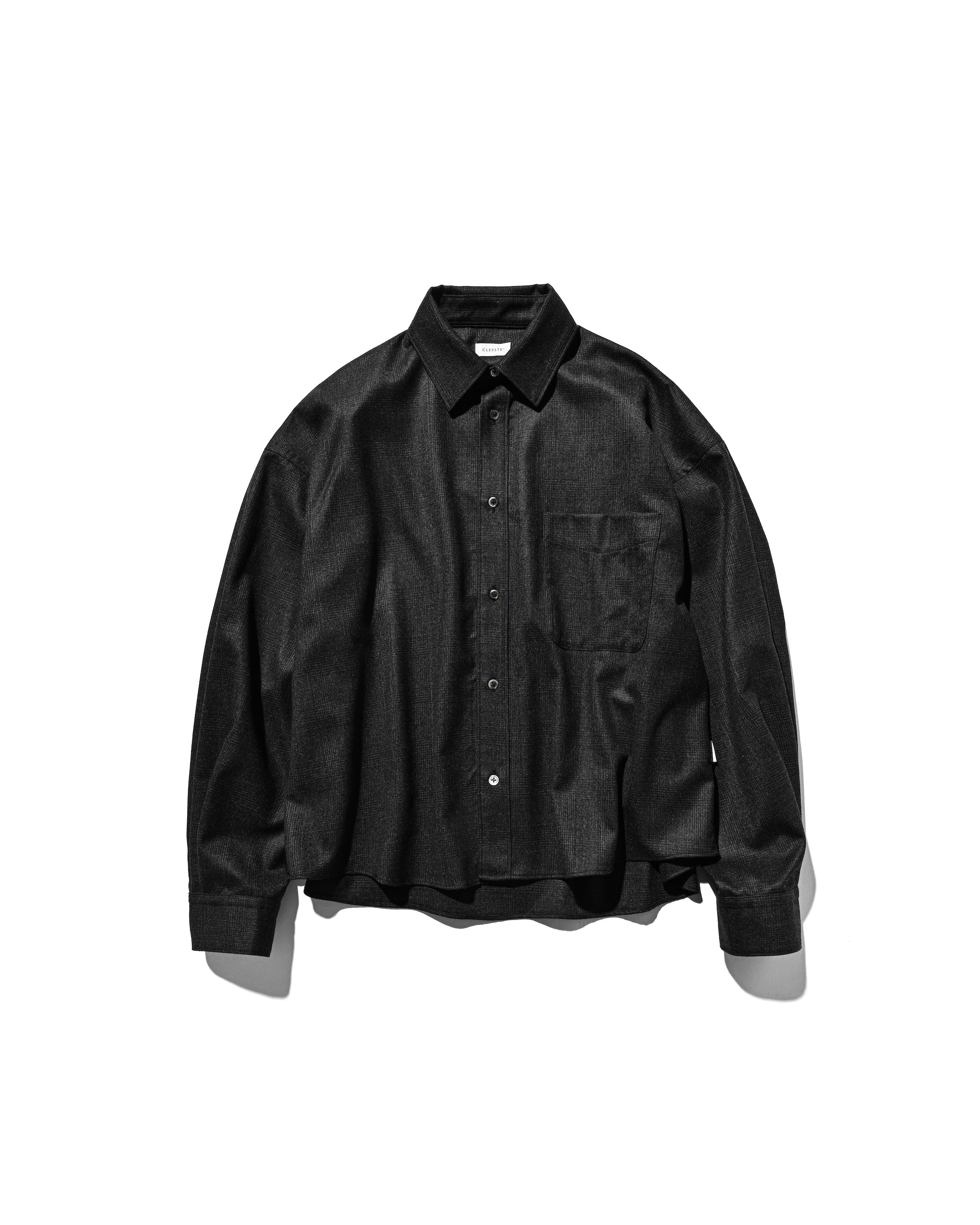 【11.12 WED 20:00- IN STOCK】LIGHT FLANNEL CROPPED LENGTH EVERYDAY L/S SHIRT (GLEN CHECK(GRAY))