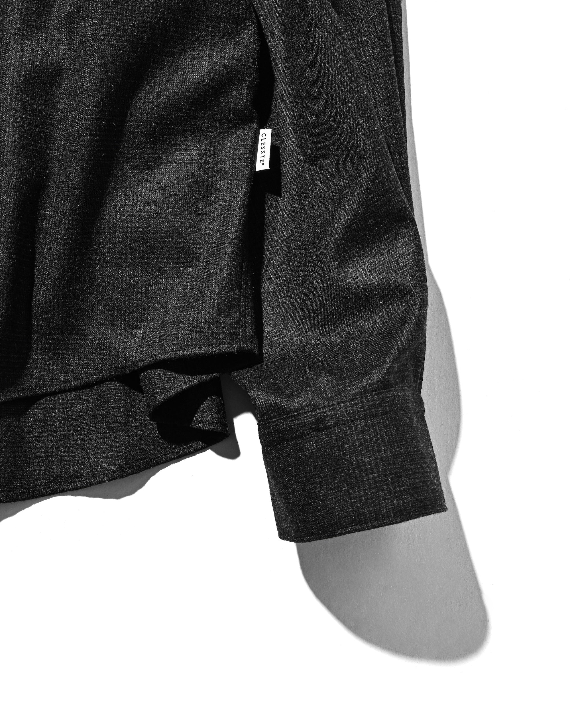 【11.12 WED 20:00- IN STOCK】LIGHT FLANNEL CROPPED LENGTH EVERYDAY L/S SHIRT (GLEN CHECK(GRAY))