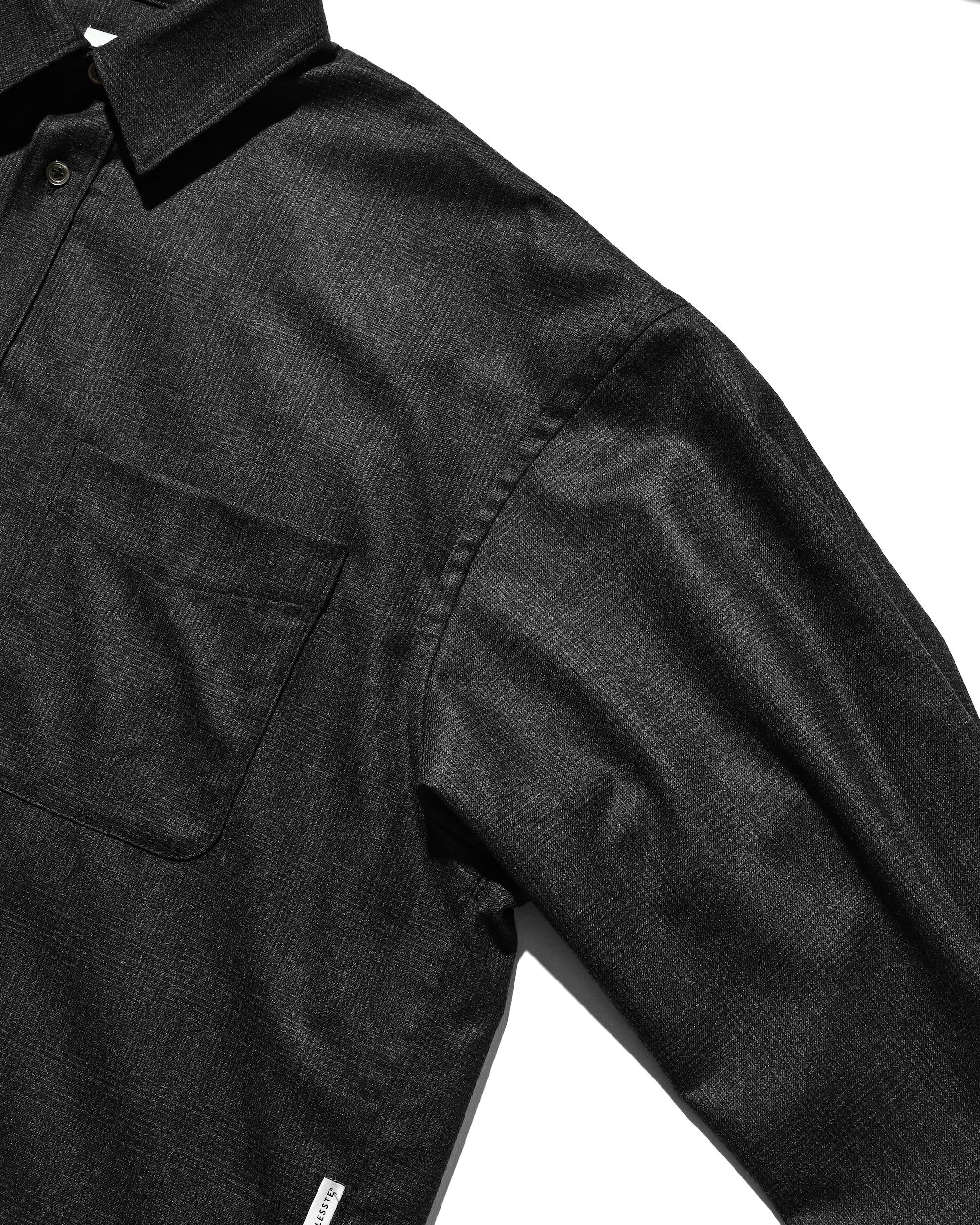 【11.12 WED 20:00- IN STOCK】LIGHT FLANNEL CROPPED LENGTH EVERYDAY L/S SHIRT (GLEN CHECK(GRAY))