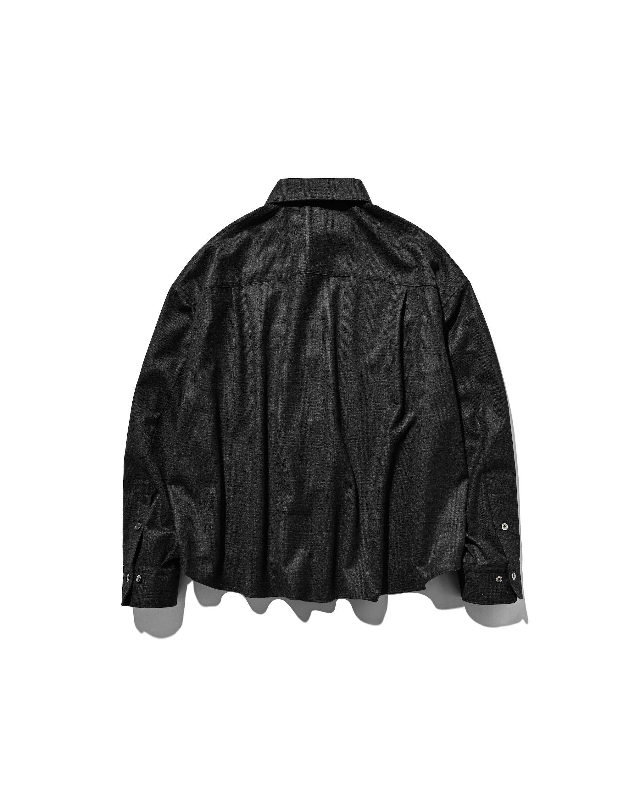 【11.12 WED 20:00- IN STOCK】LIGHT FLANNEL CROPPED LENGTH EVERYDAY L/S SHIRT (GLEN CHECK(GRAY))