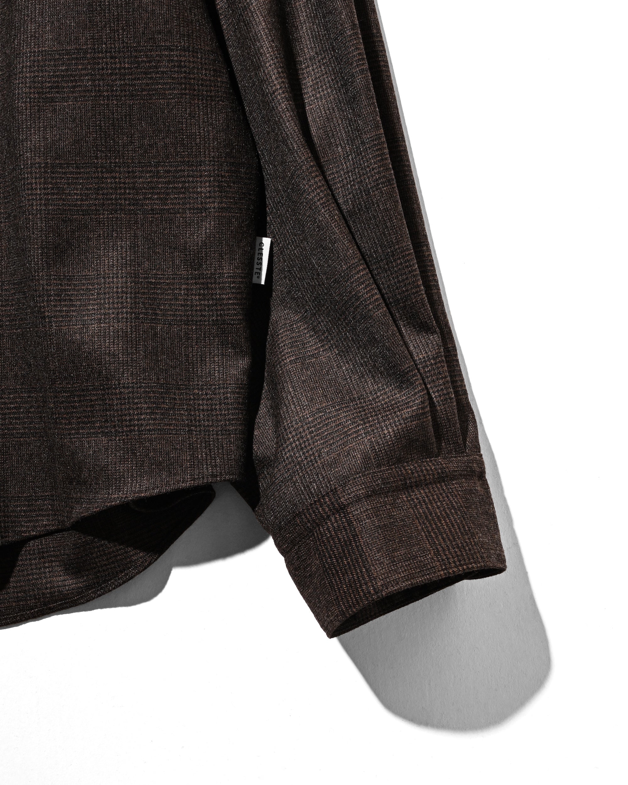 【11.12 WED 20:00- IN STOCK】LIGHT FLANNEL CROPPED LENGTH EVERYDAY L/S SHIRT (GLEN CHECK(BROWN))