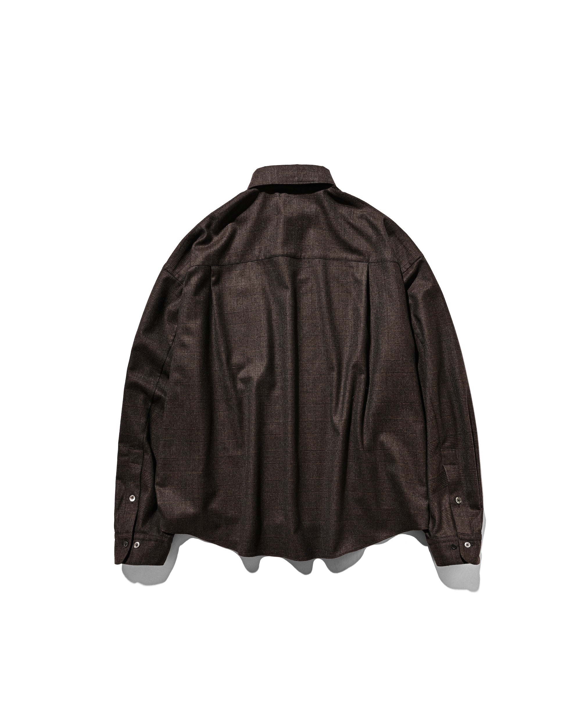 【11.12 WED 20:00- IN STOCK】LIGHT FLANNEL CROPPED LENGTH EVERYDAY L/S SHIRT (GLEN CHECK(BROWN))