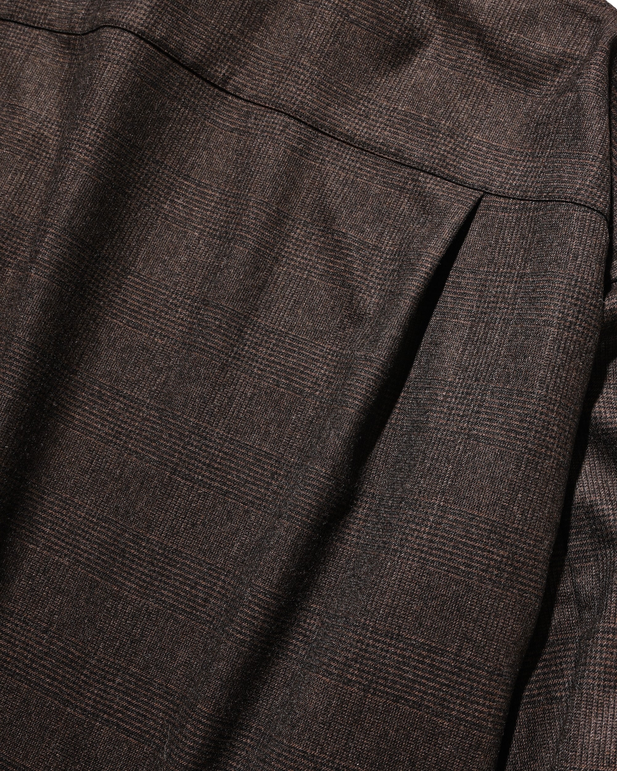 【11.12 WED 20:00- IN STOCK】LIGHT FLANNEL CROPPED LENGTH EVERYDAY L/S SHIRT (GLEN CHECK(BROWN))