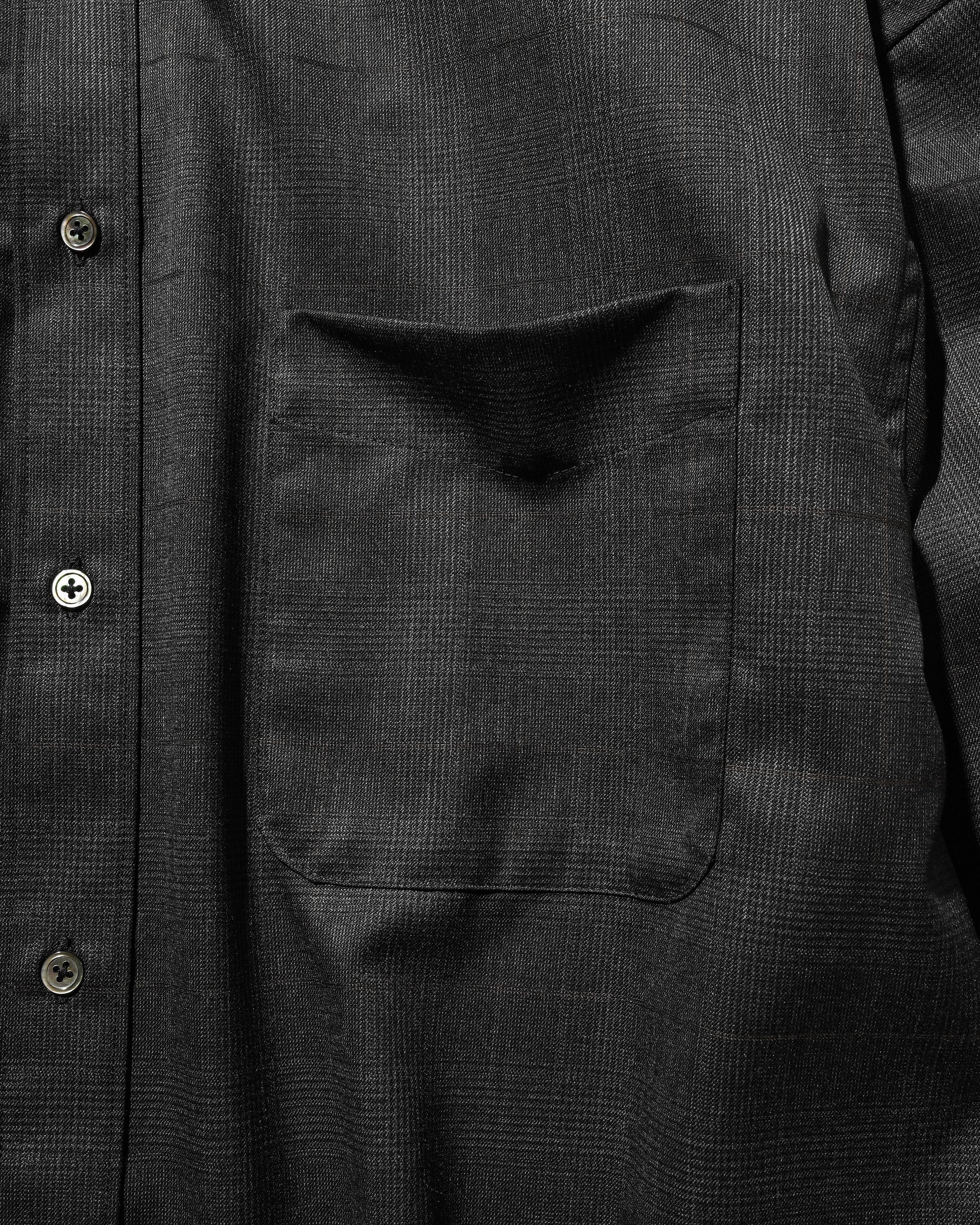 【1.28 WED 20:00- IN STOCK】LIGHT WOOL CROPPED LENGTH EVERYDAY L/S SHIRT (GLEN CHECK(GRAY))