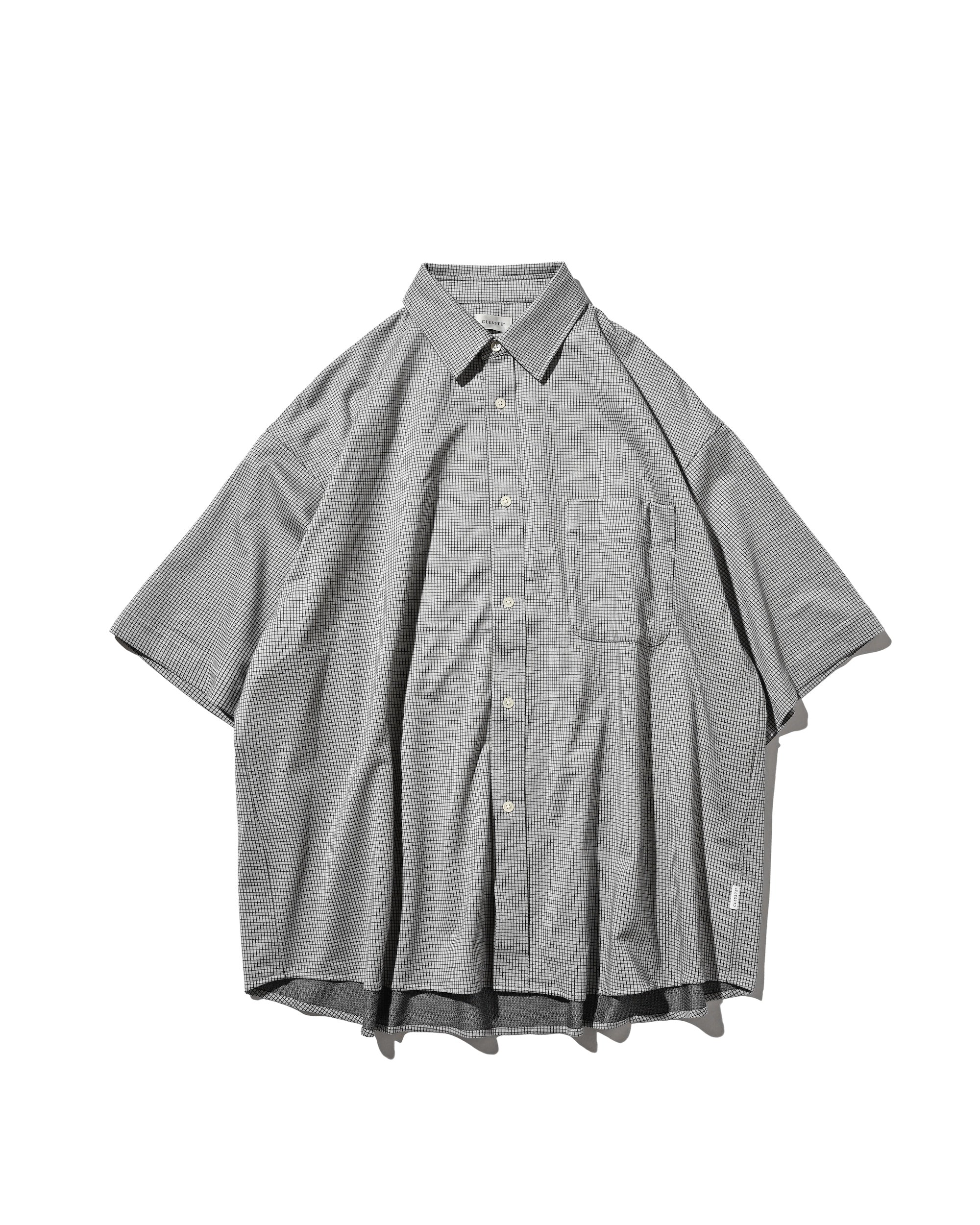 【6.17 WED 20:00- IN STOCK】MINI GRID CHECK 36G KNIT EVERYDAY S/S SHIRT (WHITE×BLACK)