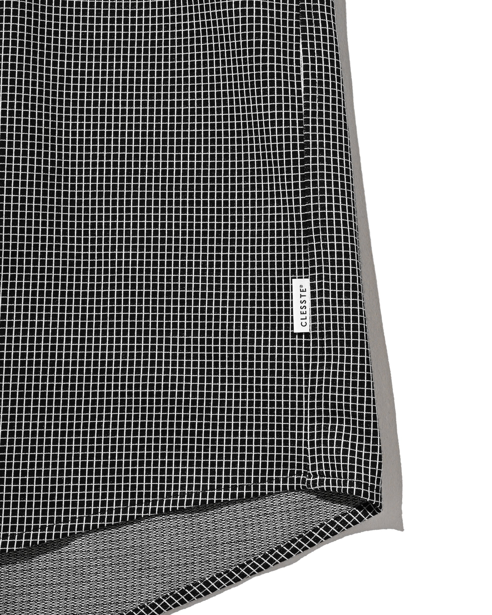 【6.17 WED 20:00- IN STOCK】MINI GRID CHECK 36G KNIT EVERYDAY S/S SHIRT (BLACK×WHITE)