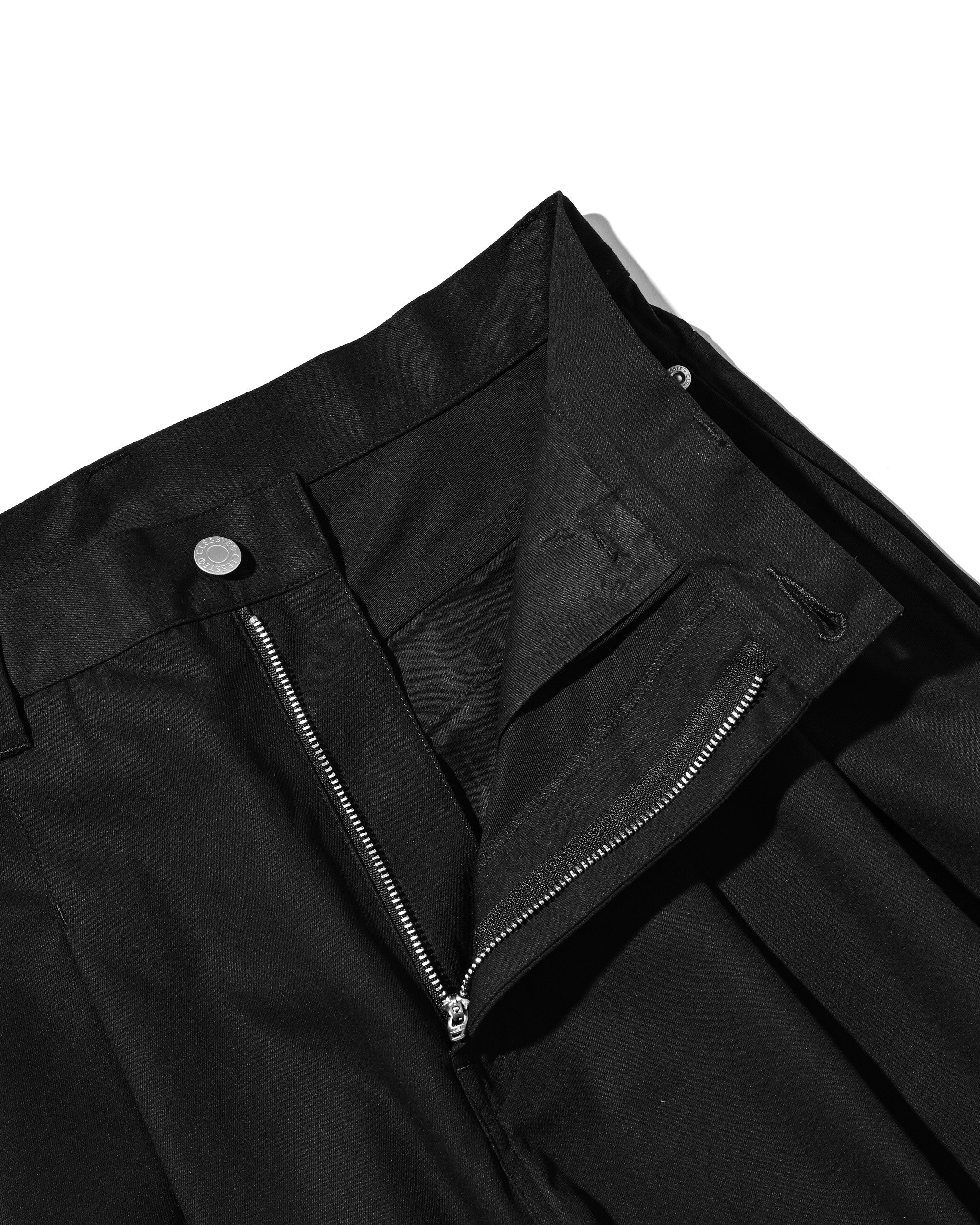 【8.5 WED 20:00- IN STOCK】T/C GABARDINE CITY WIDE STRAIGHT PANTS (BLACK)