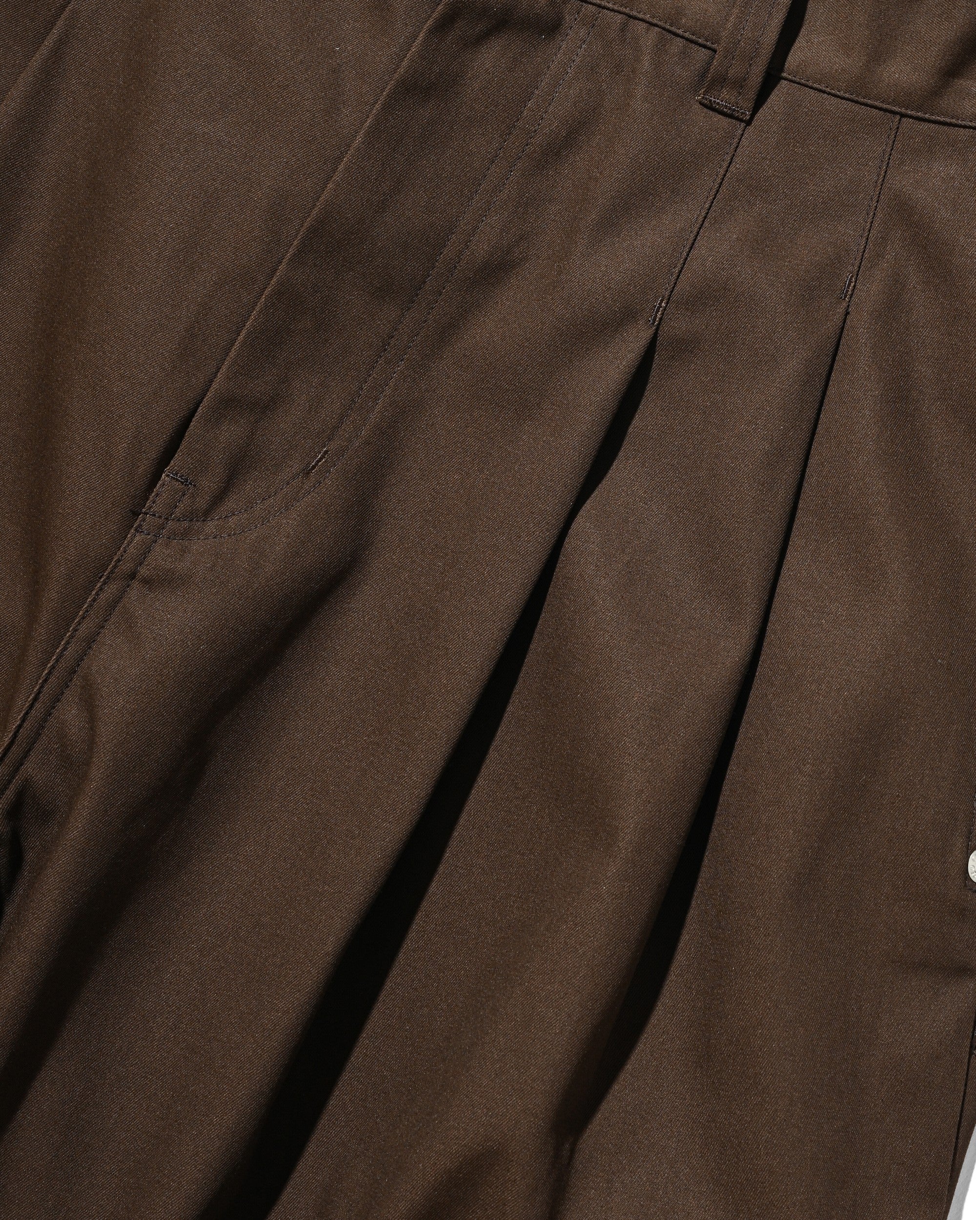 【6.6 SAT 20:00- IN STOCK】T/C GABARDINE CITY BAGGY HALF PANTS (BROWN)