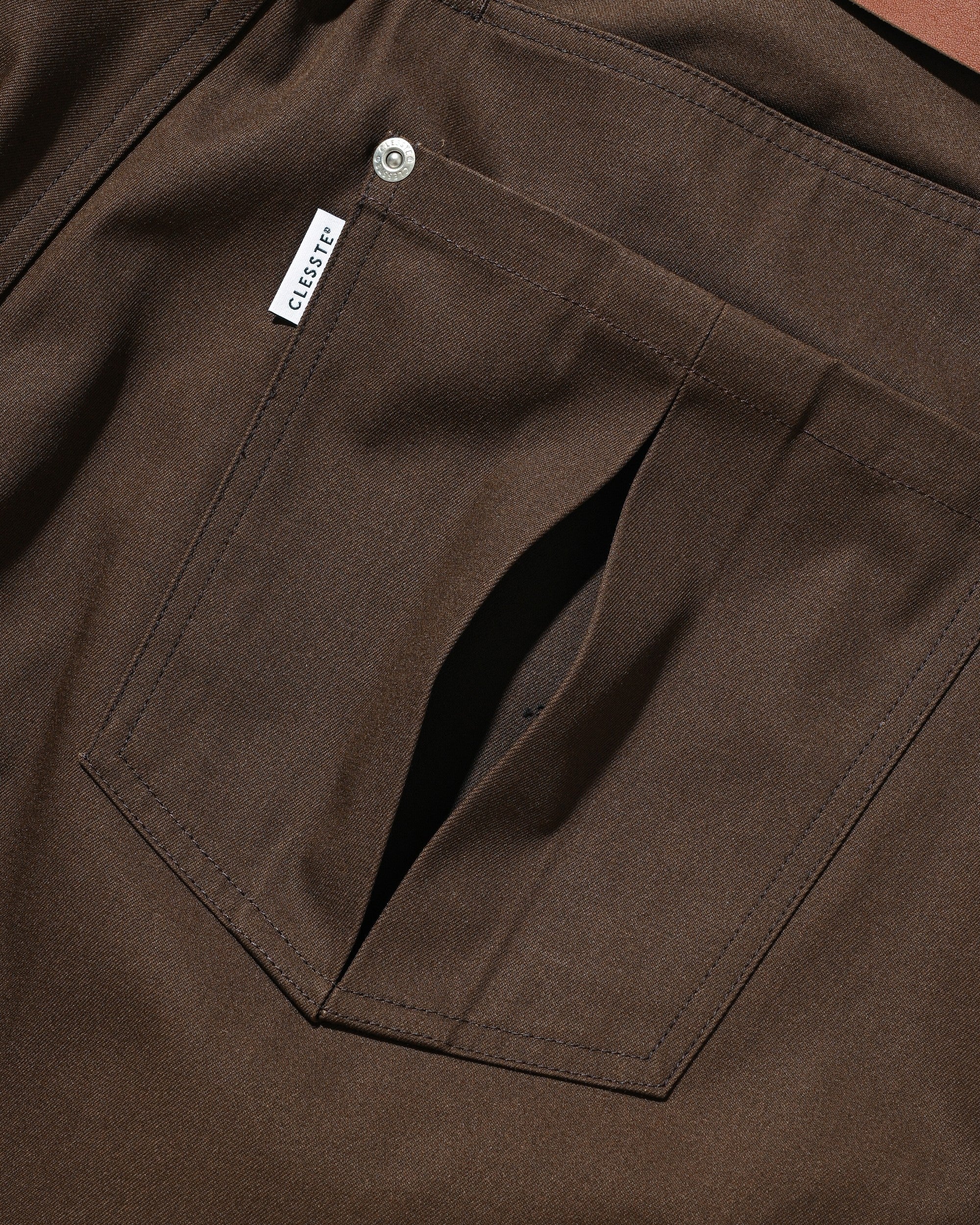 【6.6 SAT 20:00- IN STOCK】T/C GABARDINE CITY BAGGY HALF PANTS (BROWN)