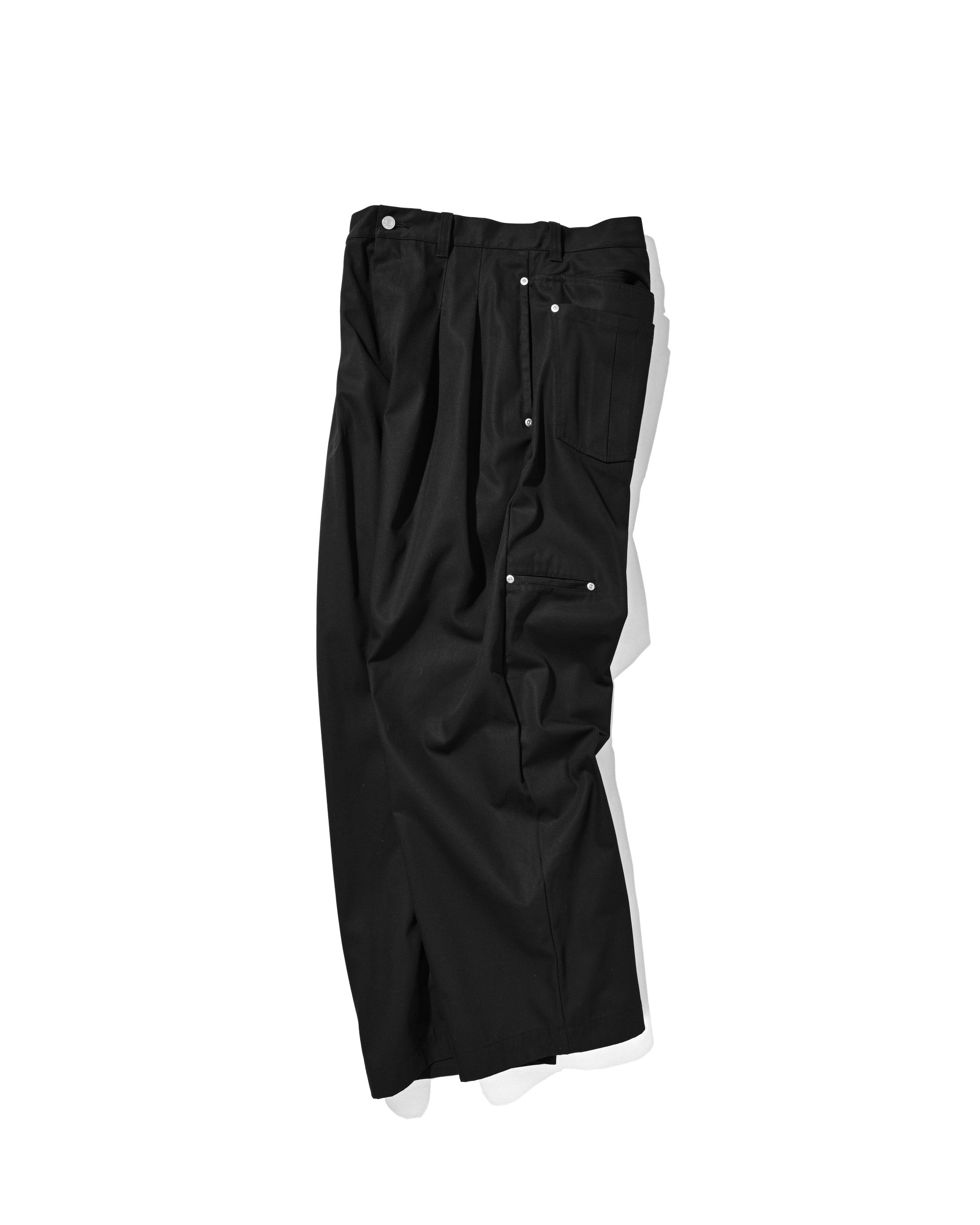 【8.5 WED 20:00- IN STOCK】T/C GABARDINE CITY WIDE STRAIGHT PANTS (BLACK)