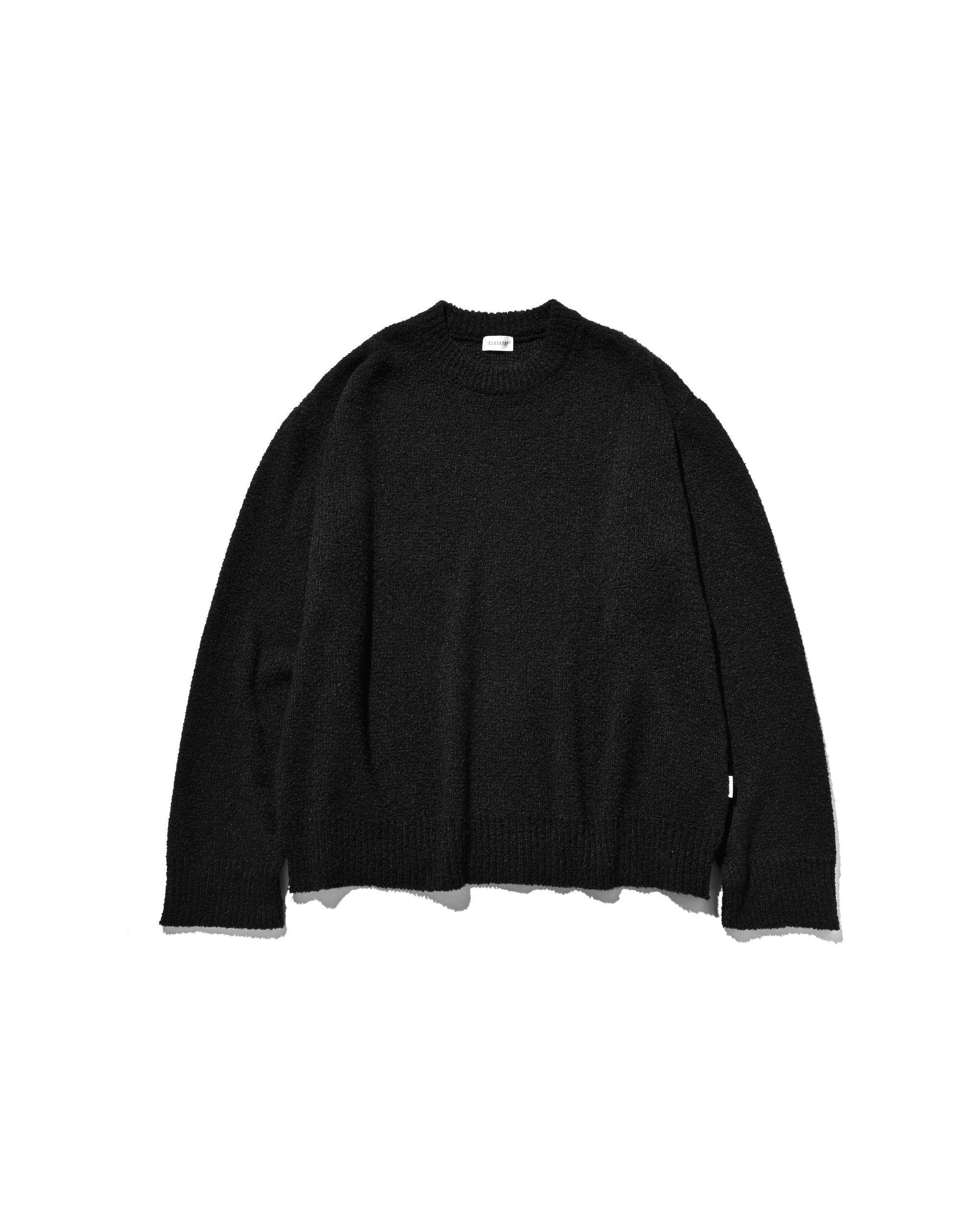 【12.10 WED 20:00- IN STOCK】SLUB PILE KNIT PULLOVER (BLACK)